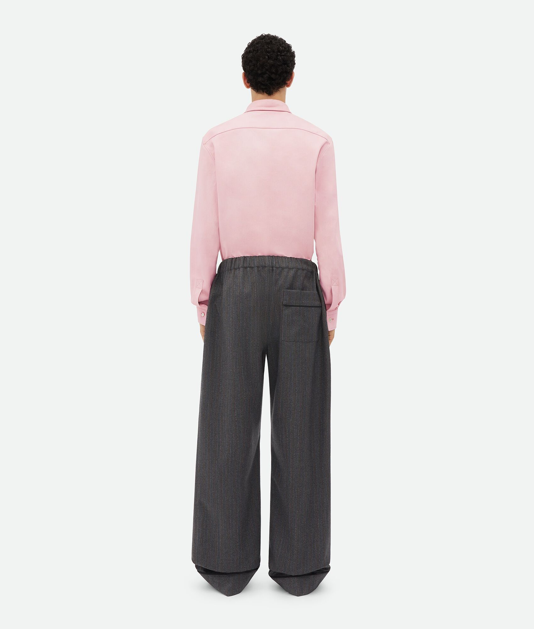 Bottega Veneta o1bcso1str0225 Wool Chevron Pant in Grey Melange Size US 32 / EU 48 - 3 Thumbnail
