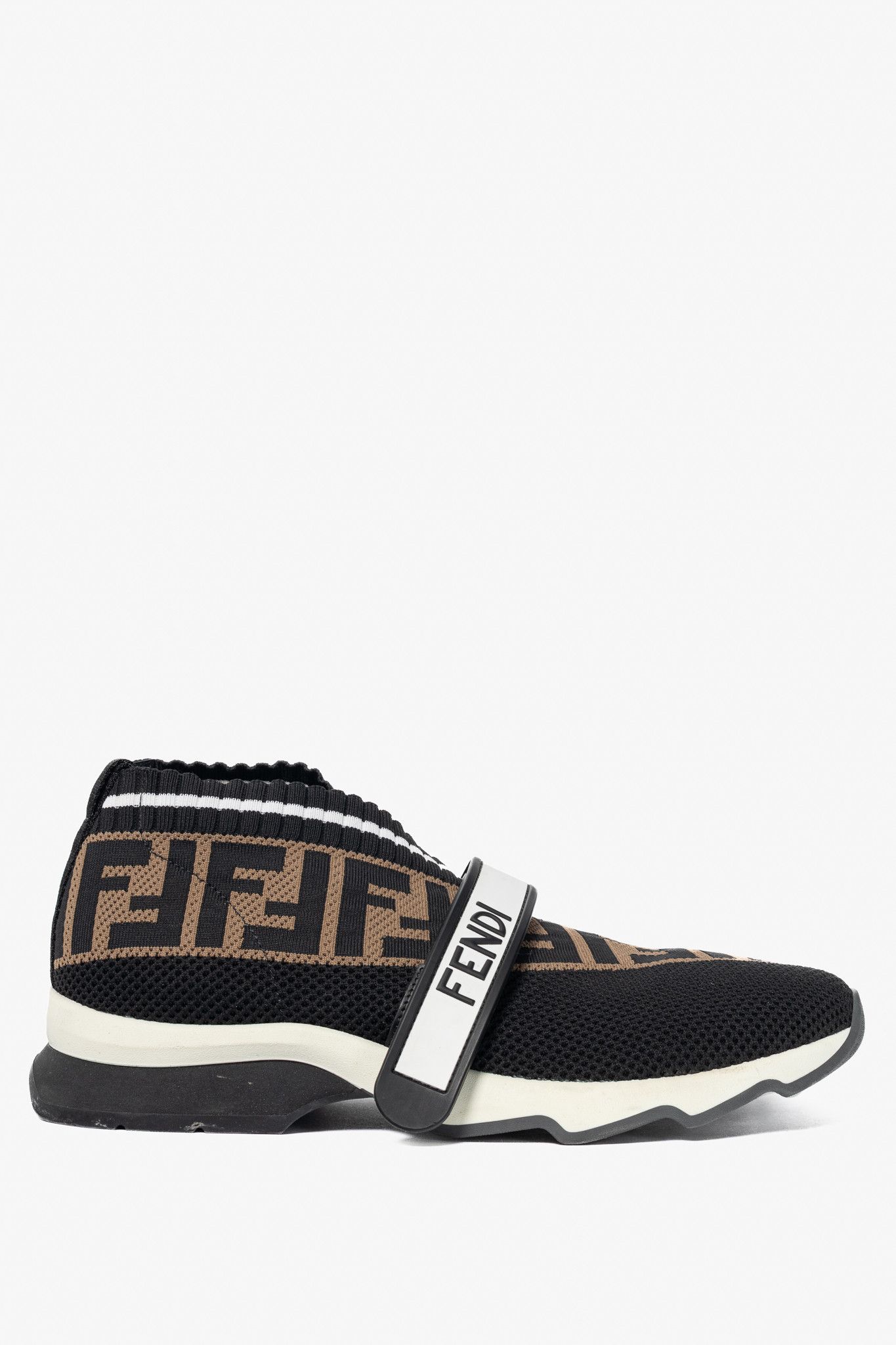 Fendi Fendi Rockoko 'Black Brown' FF Motif Knit Sneakers Size US 7.5 / IT 37.5 - 1 Thumbnail