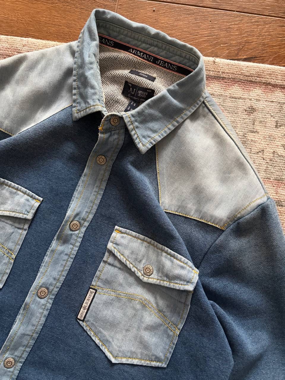 Armani Armani Jeans Western Style Denim Shirt Jacket Blue Vintage Size US M / EU 48-50 / 2 - 2 Thumbnail
