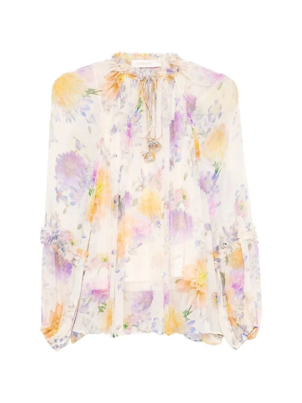 Zimmermann `Luna` Ruffle Billow Blouse Size M / US 6-8 / IT 42-44 - 1 Thumbnail