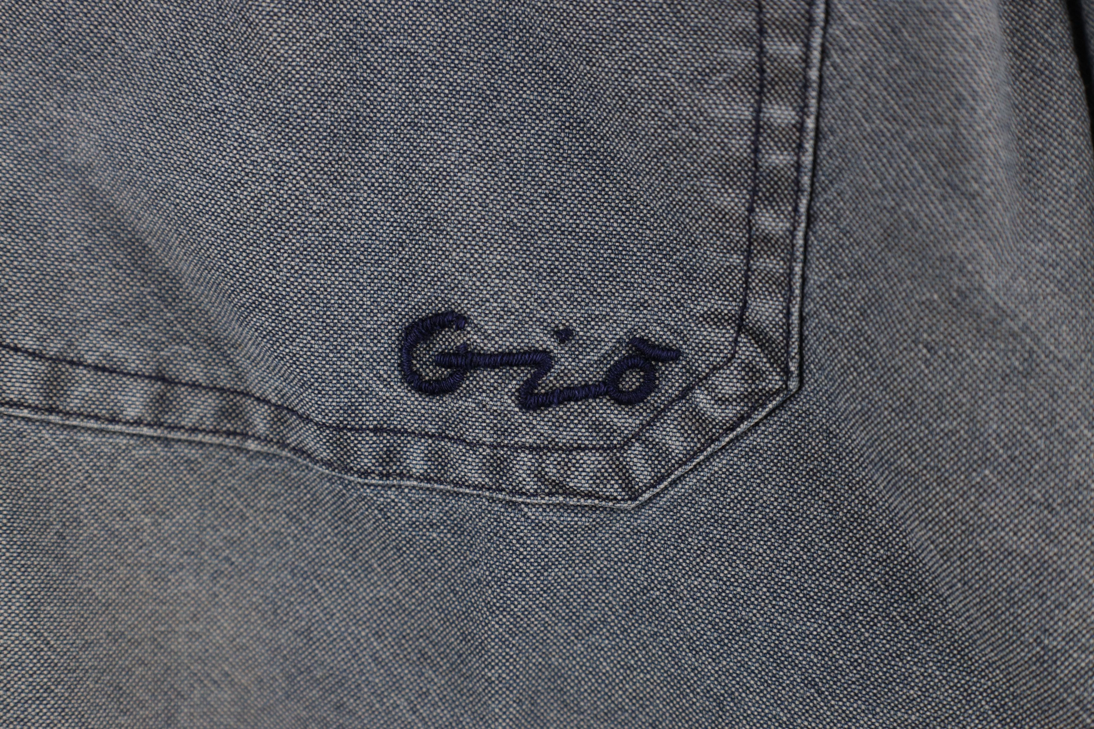 Vintage Vintage 90s Streetwear Stonewash Collared Polo Shirt Blue Size US L / EU 52-54 / 3 - 4 Thumbnail