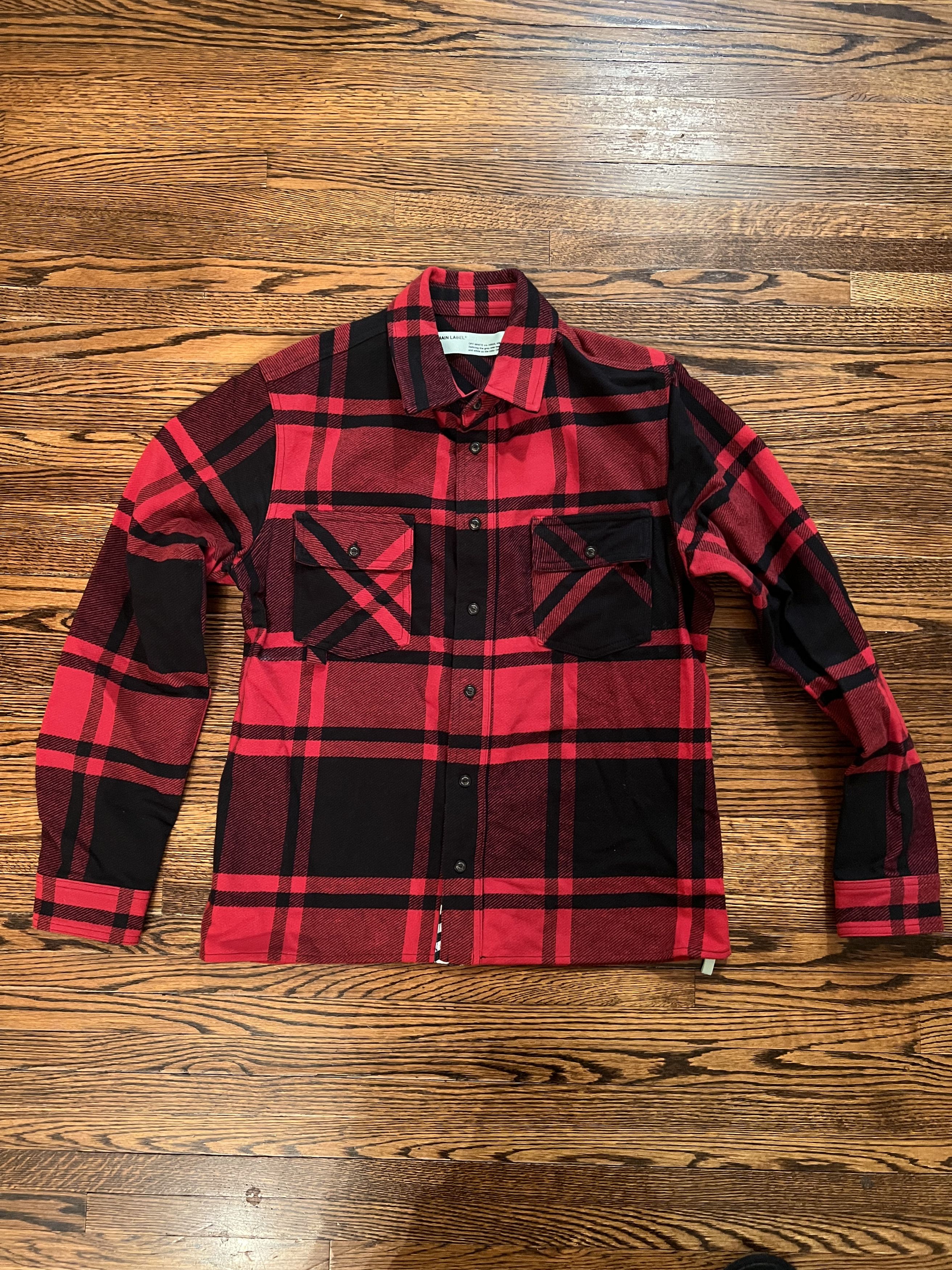 Off-White Off-White Red Flannel Shirt "99" Size US S / EU 44-46 / 1 - 2 Thumbnail