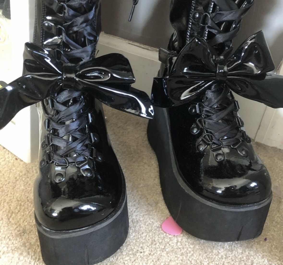 Demonia Cult DEMONIA Kera-303 Thigh High Boots With Bow Accent Size US 7 / IT 37 - 3 Preview