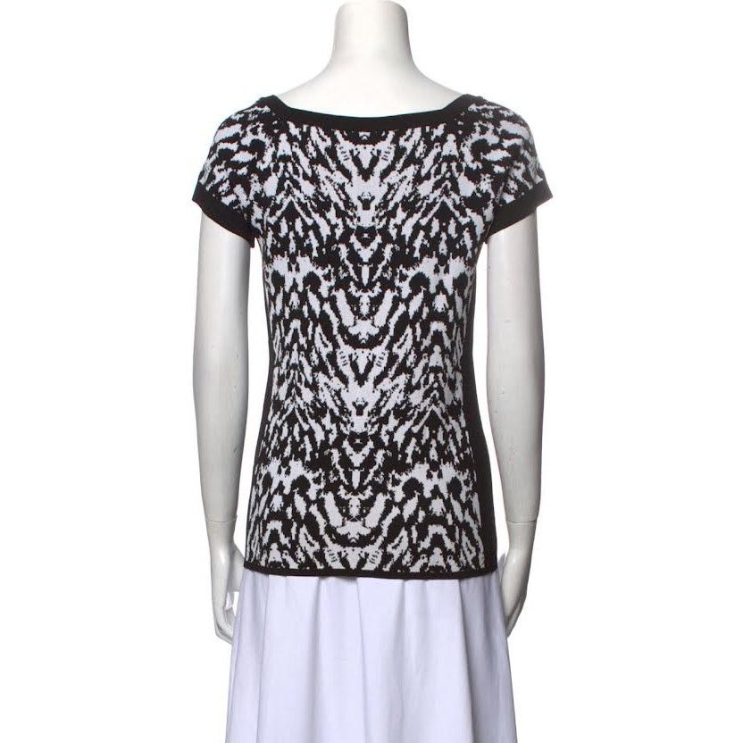 Vintage Carmen Marco Valvo Black and White Animal Print Sweater Size M / US 6-8 / IT 42-44 - 3 Thumbnail