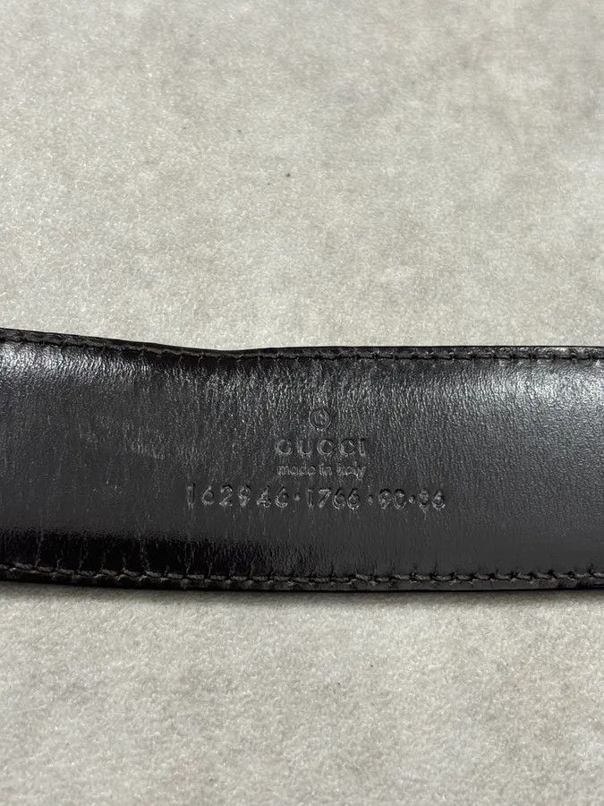 Gucci 2000s Gucci Brown Monogram Leather Belt GG Buckle Size ONE SIZE - 9 Thumbnail