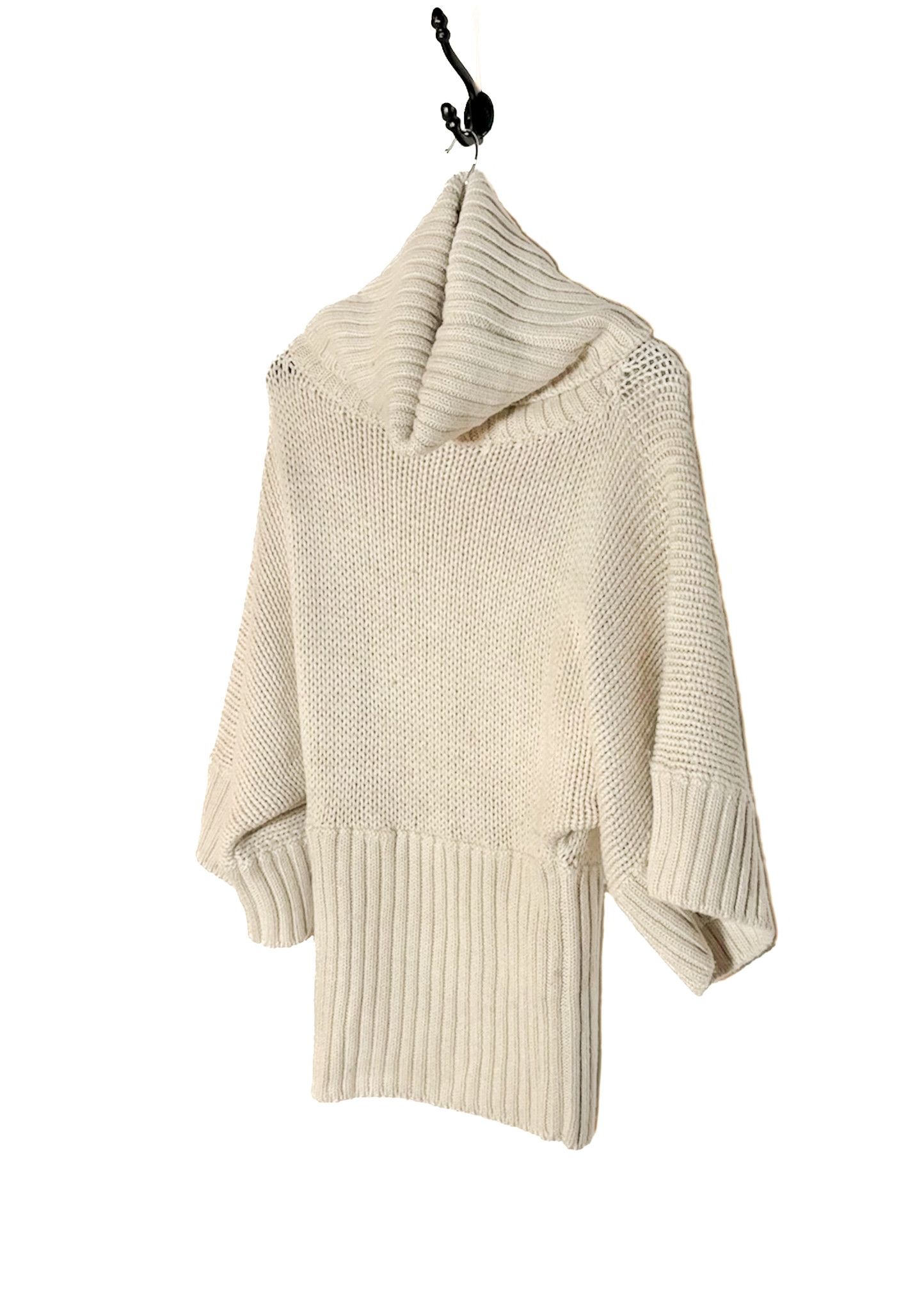 Dolce & Gabbana Dolce & Gabbana Ivory Chunky Knit Alpaca Poncho Sweater Size M / US 6-8 / IT 42-44 - 2 Thumbnail