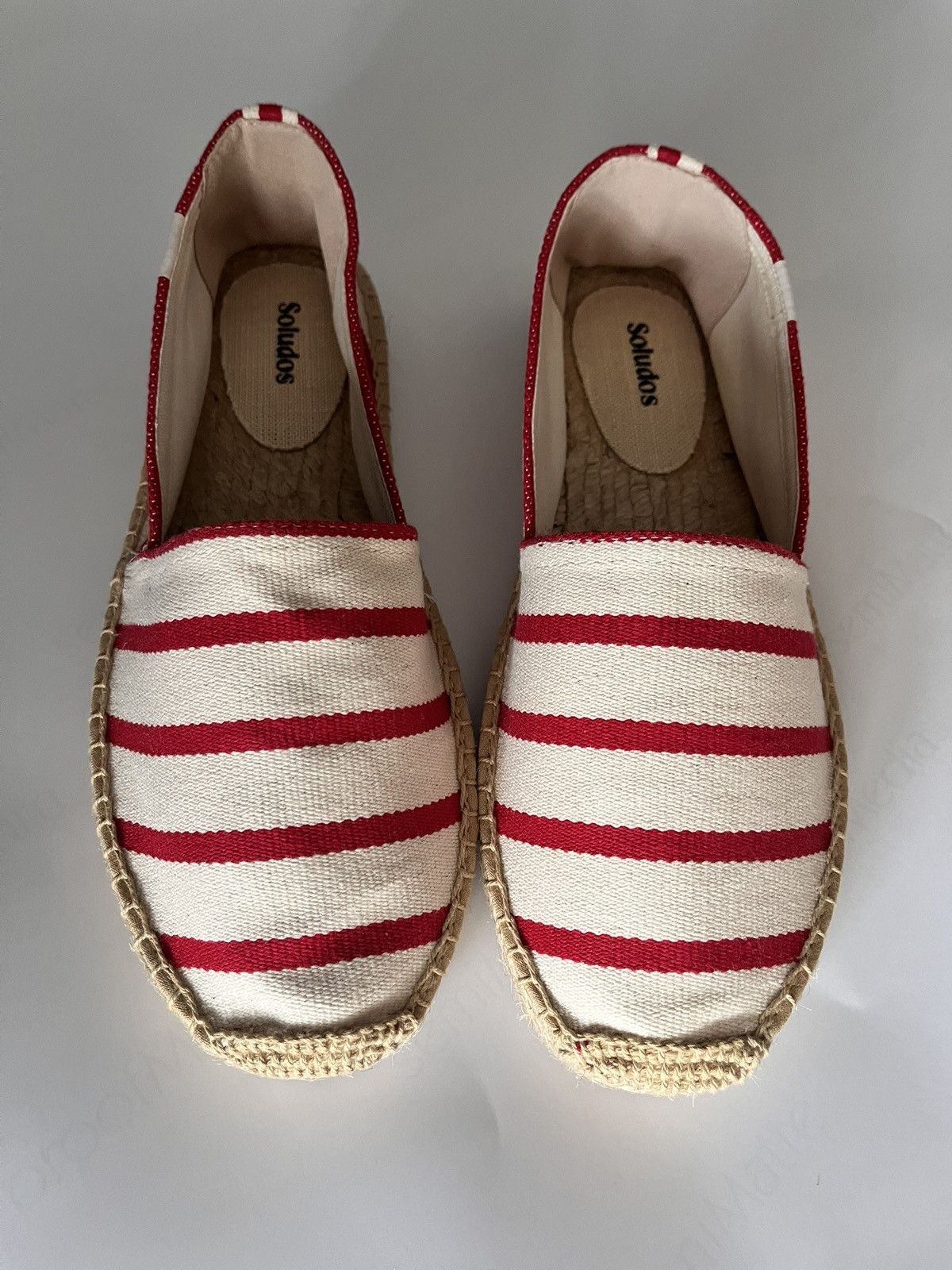 Soludos Striped Red and White Espadrilles size 8-8.5