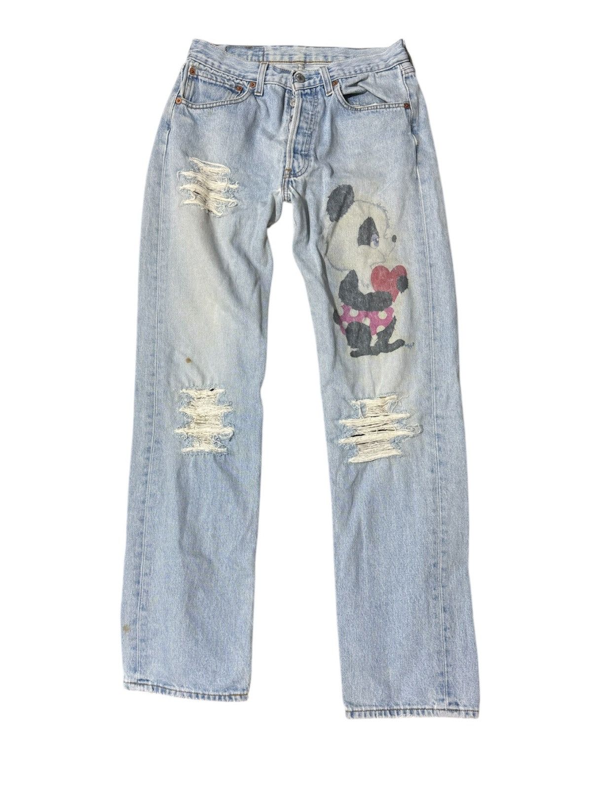 Levi's Vintage 00s Levi's Patchwork 501 Thrashed Distressed Size US 29 - 1 Thumbnail