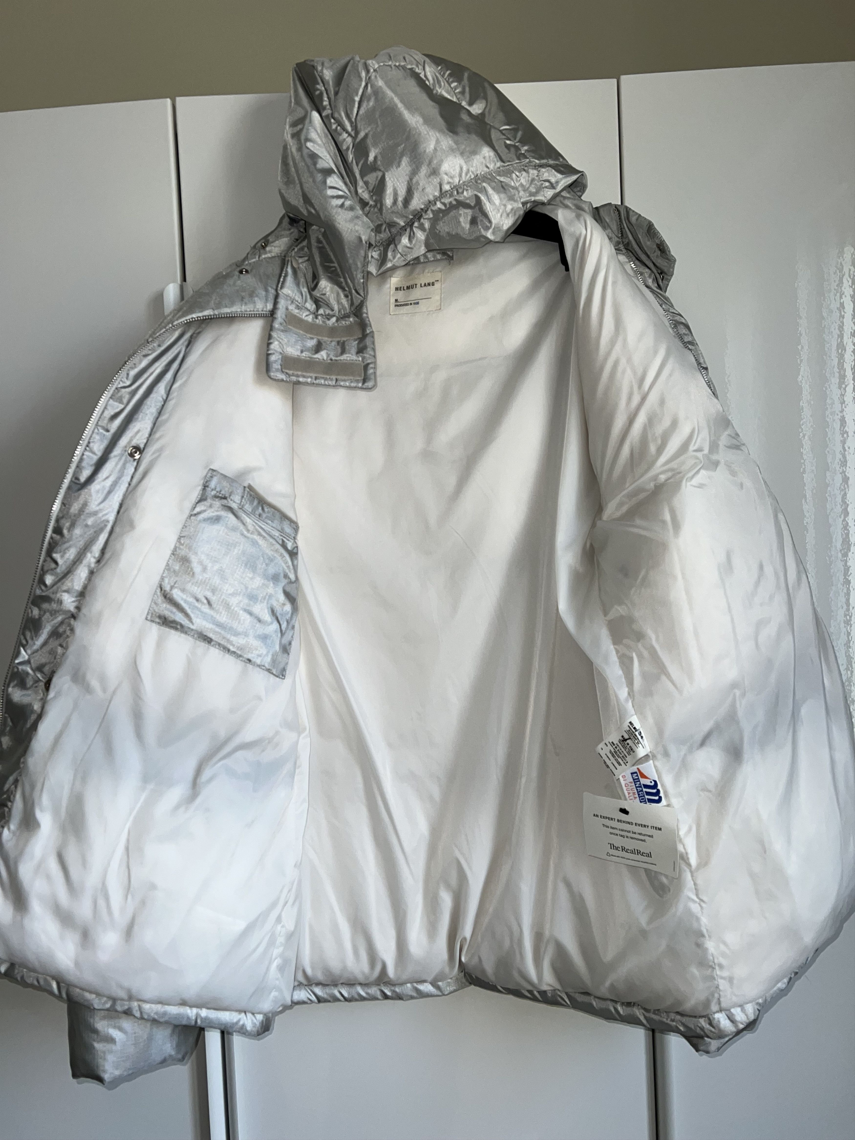 Helmut Lang HELMUT LANG aluminum blend nylon goose puffer 54 Size US L / EU 52-54 / 3 - 6 Thumbnail