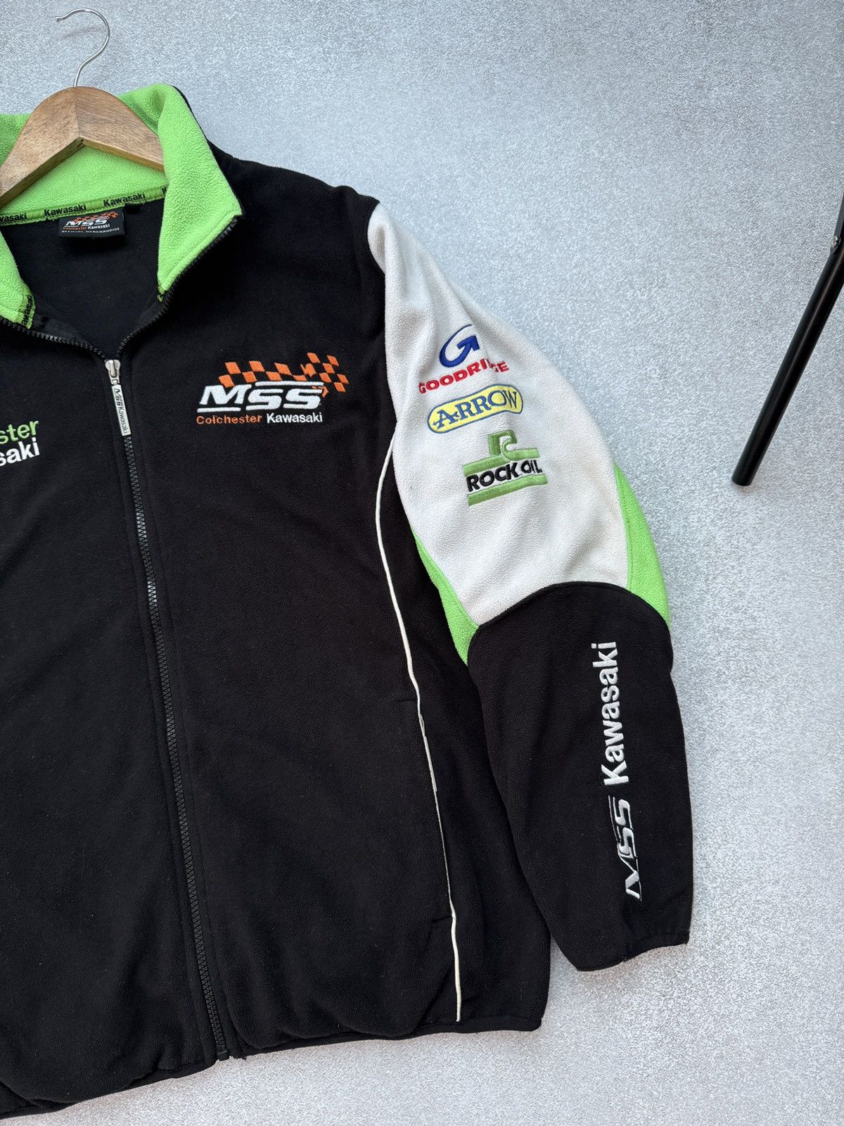 NASCAR KAWASAKI RACING NASCAR MOTO FLEECE MSS RETRO RARE Y2K BLACK Size US S / EU 44-46 / 1 - 5 Thumbnail