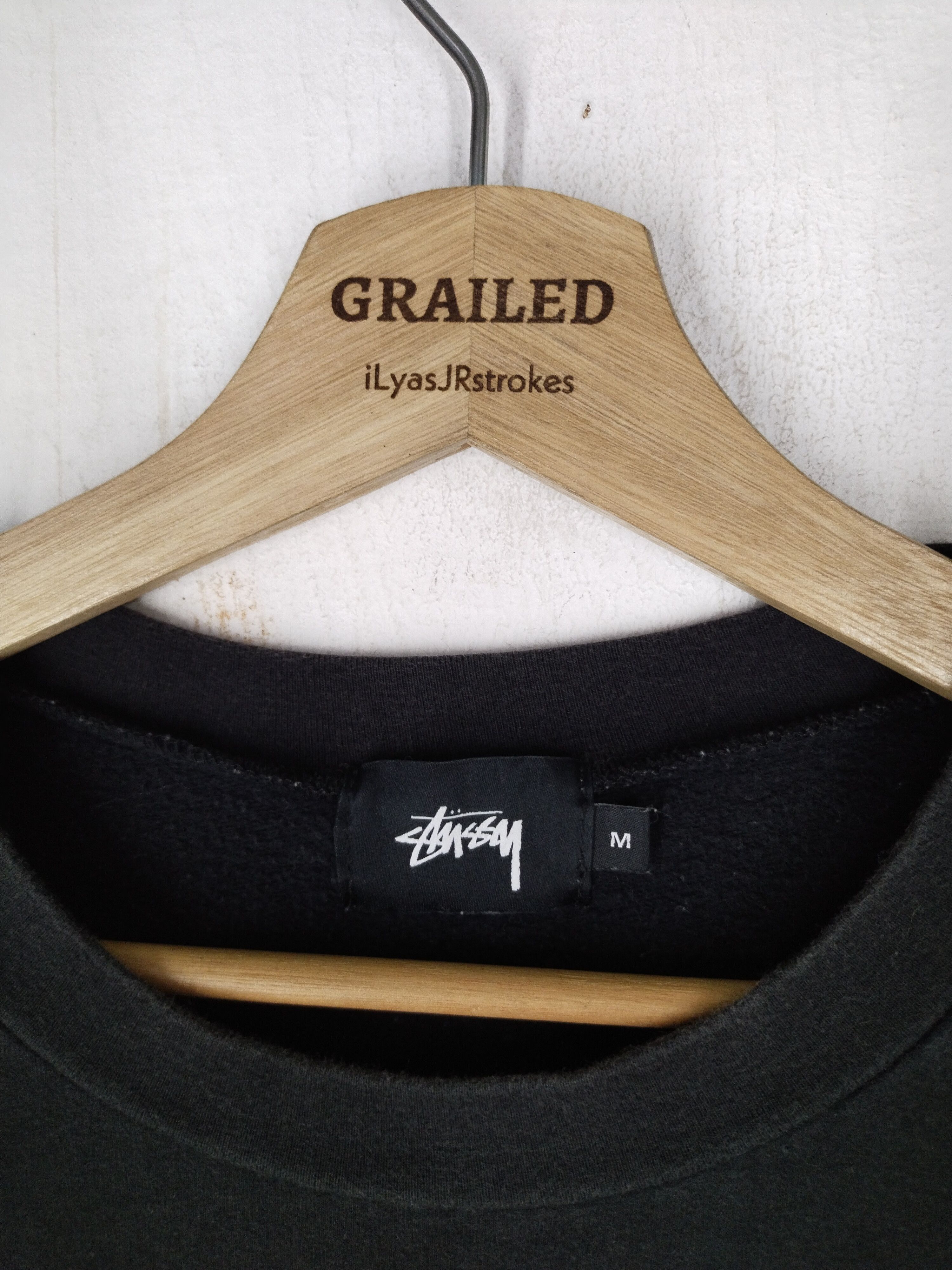 Stussy × Vintage Stussy Spellout Logo Sweatshirt Black Size US M / EU 48-50 / 2 - 5 Thumbnail