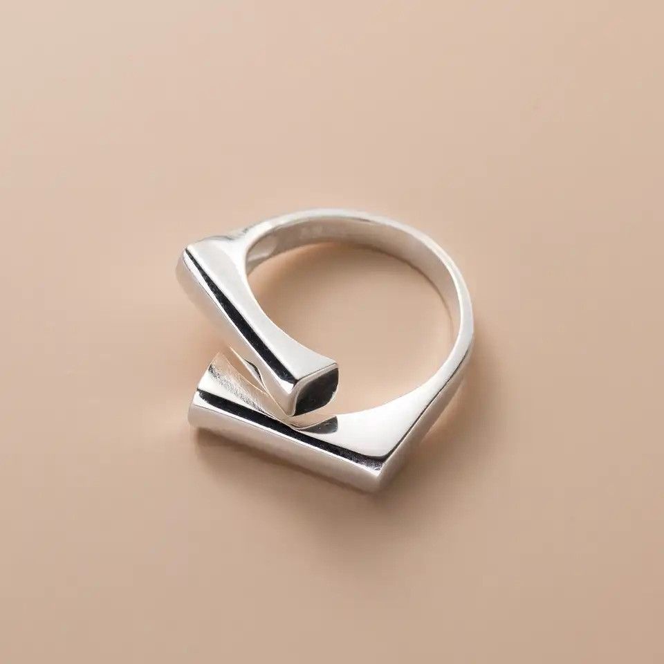 Jewelry × Vintage 925 Sterling Silver Unique Simple Ring Size ONE SIZE - 3 Thumbnail