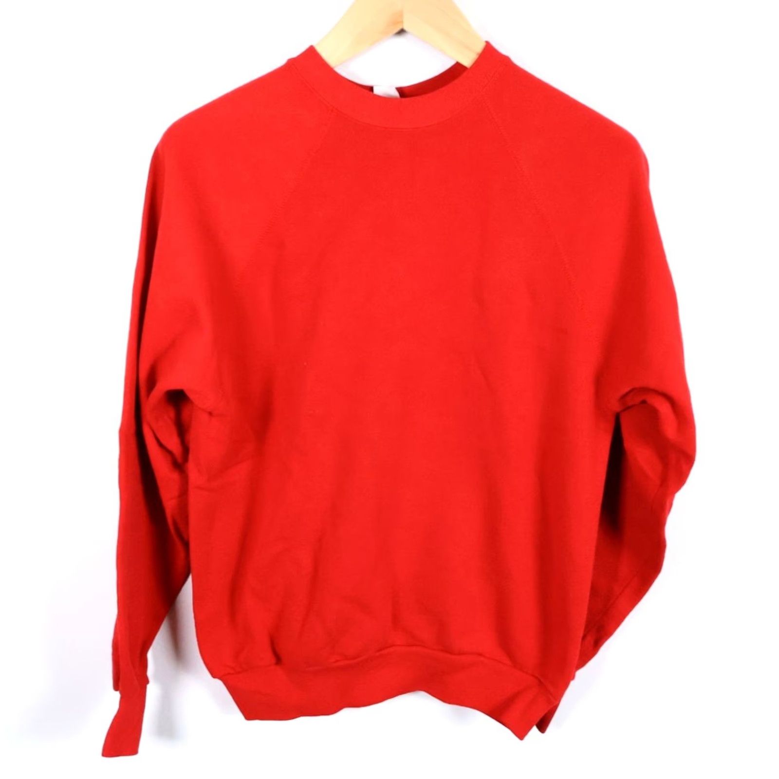 Tultex VINTAGE Tultex Sweatshirt Mens Small Red Crewneck Raglan Sleeve Solid (Large Tag) Size US S / EU 44-46 / 1 - 2 Thumbnail