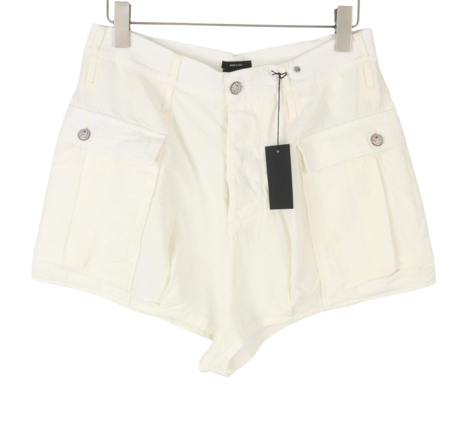 R13 BUBBLE SKORT 28 White Linen Patch Pocket Shorts 90034 Size 28" / US 6 / IT 42 - 2 Thumbnail