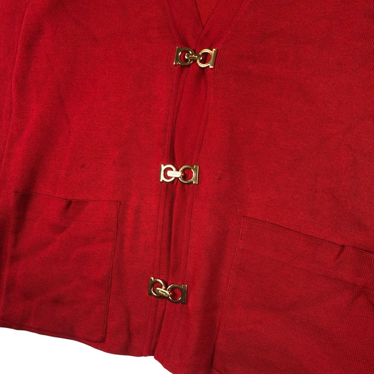 Salvatore Ferragamo SALVATO FERRAGAMO Red Cardigan Sweater Size US S / EU 44-46 / 1 - 4 Thumbnail