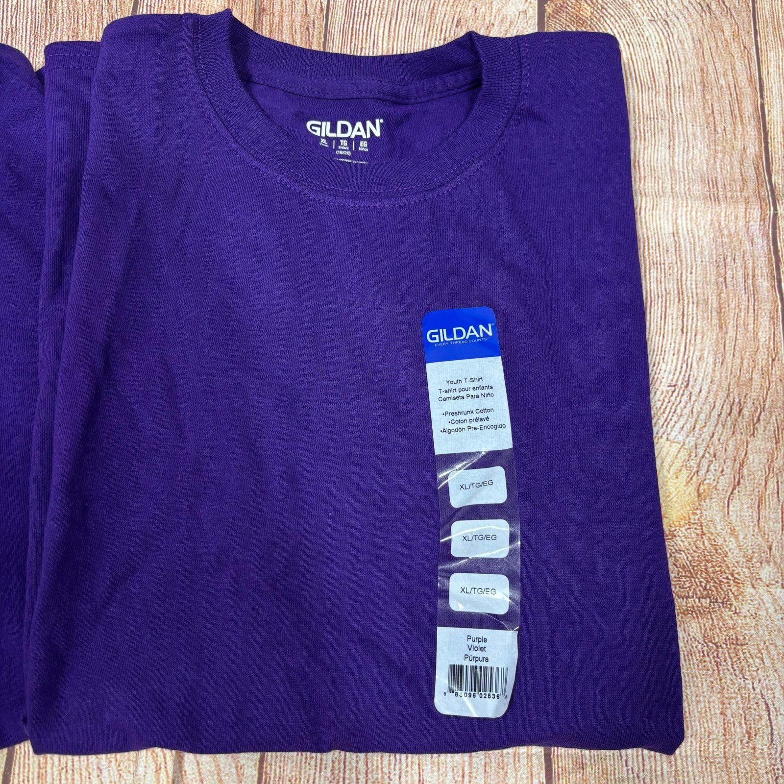 Gildan Gildan Youth XL Purple T-shirts Size US XL / EU 56 / 4 - 2 Thumbnail