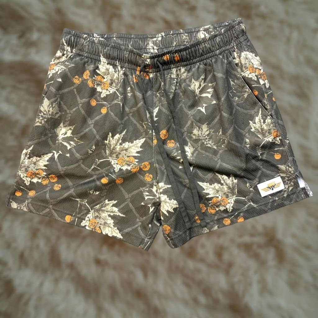 Nike Shorts Mens Medium Green Camo Club Flow Orange Mesh Athletic Basketball Hq2466-326, Men's (Size 31)