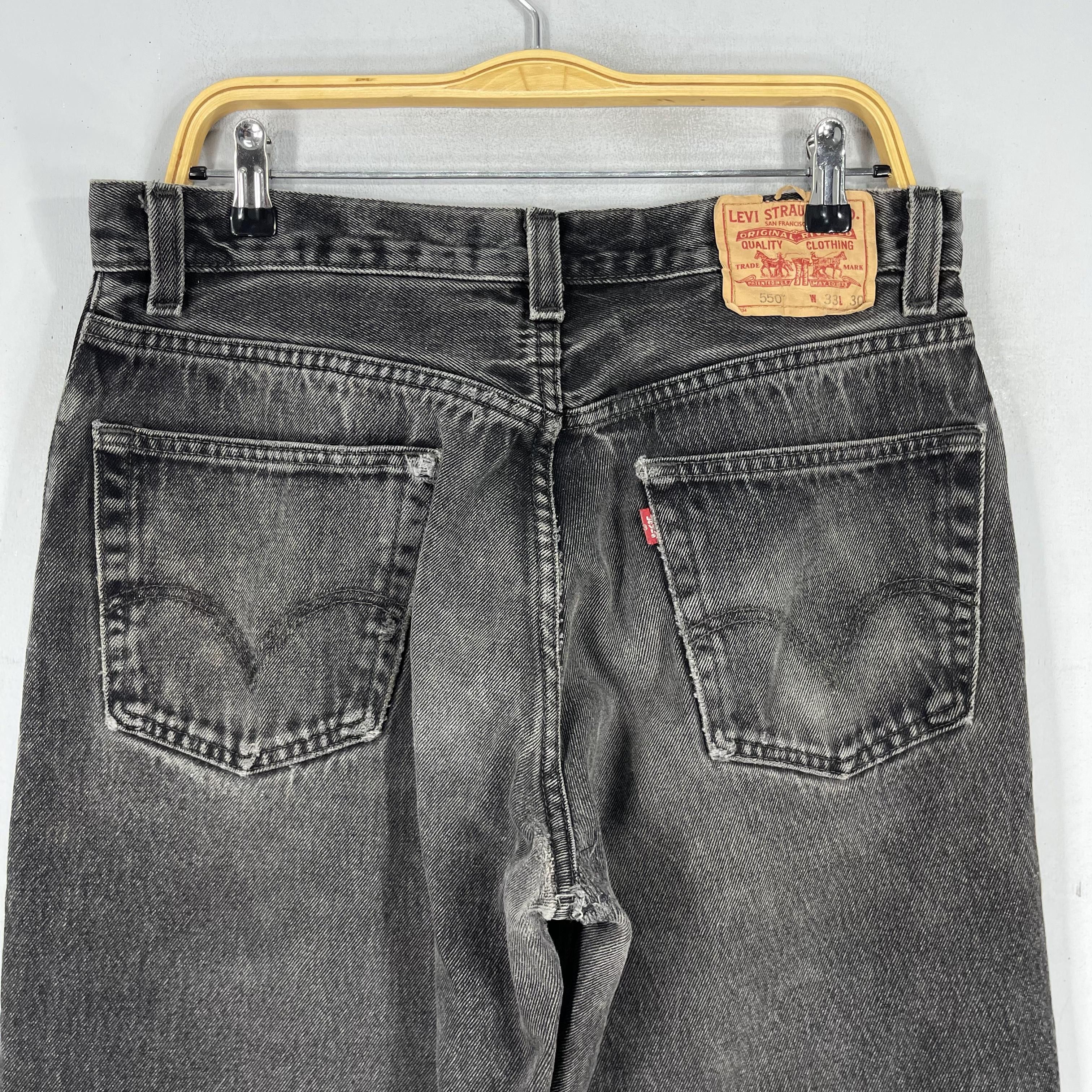 Jean × Levi's Size 32 Vintage Levis 550 Distressed Reinforced Jeans Size US 32 / EU 48 - 10 Thumbnail