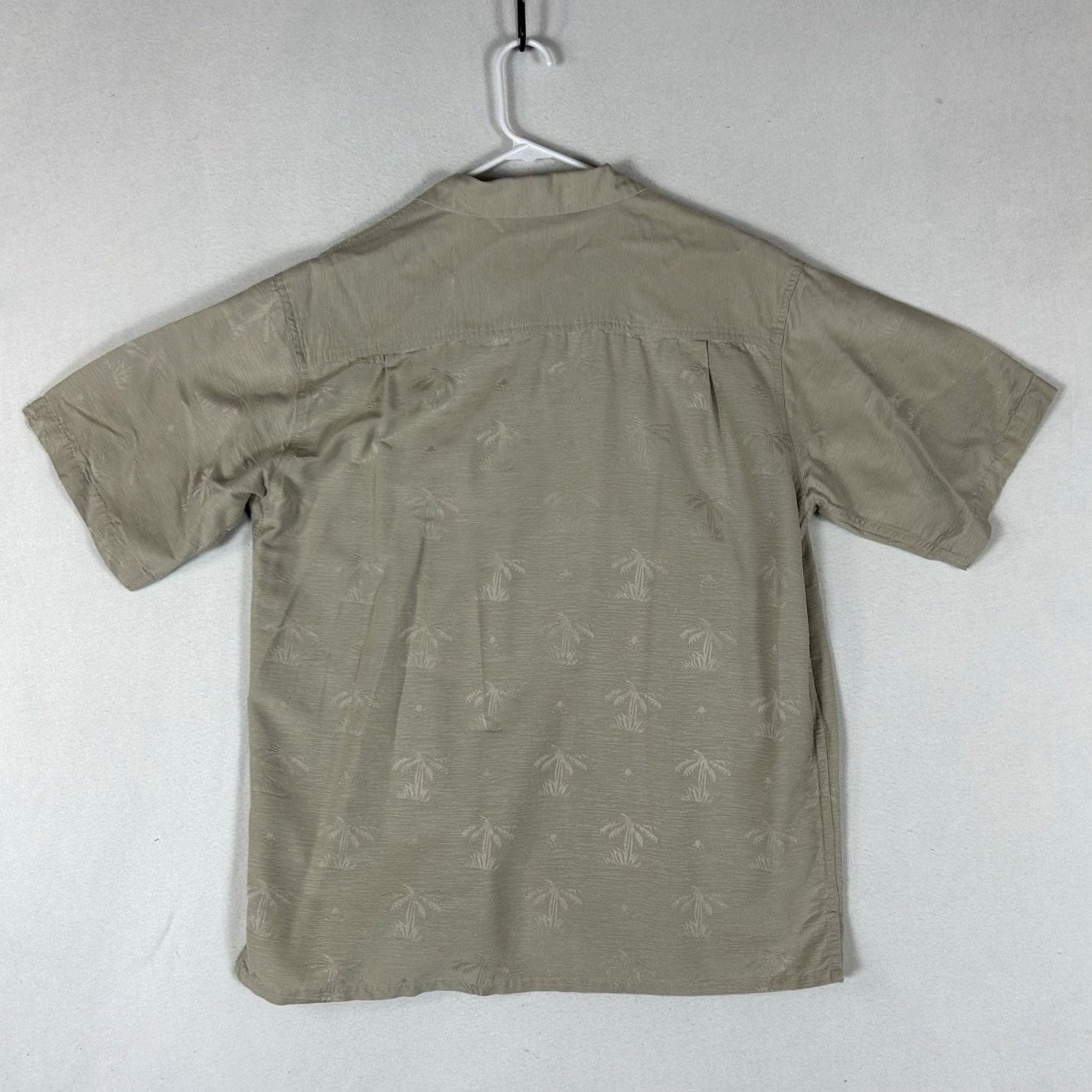 Vintage Utopia Short Sleeve 100% Silk Button-Down Shirt Men's Large Beige Pattern Top Size US L / EU 52-54 / 3 - 4 Thumbnail
