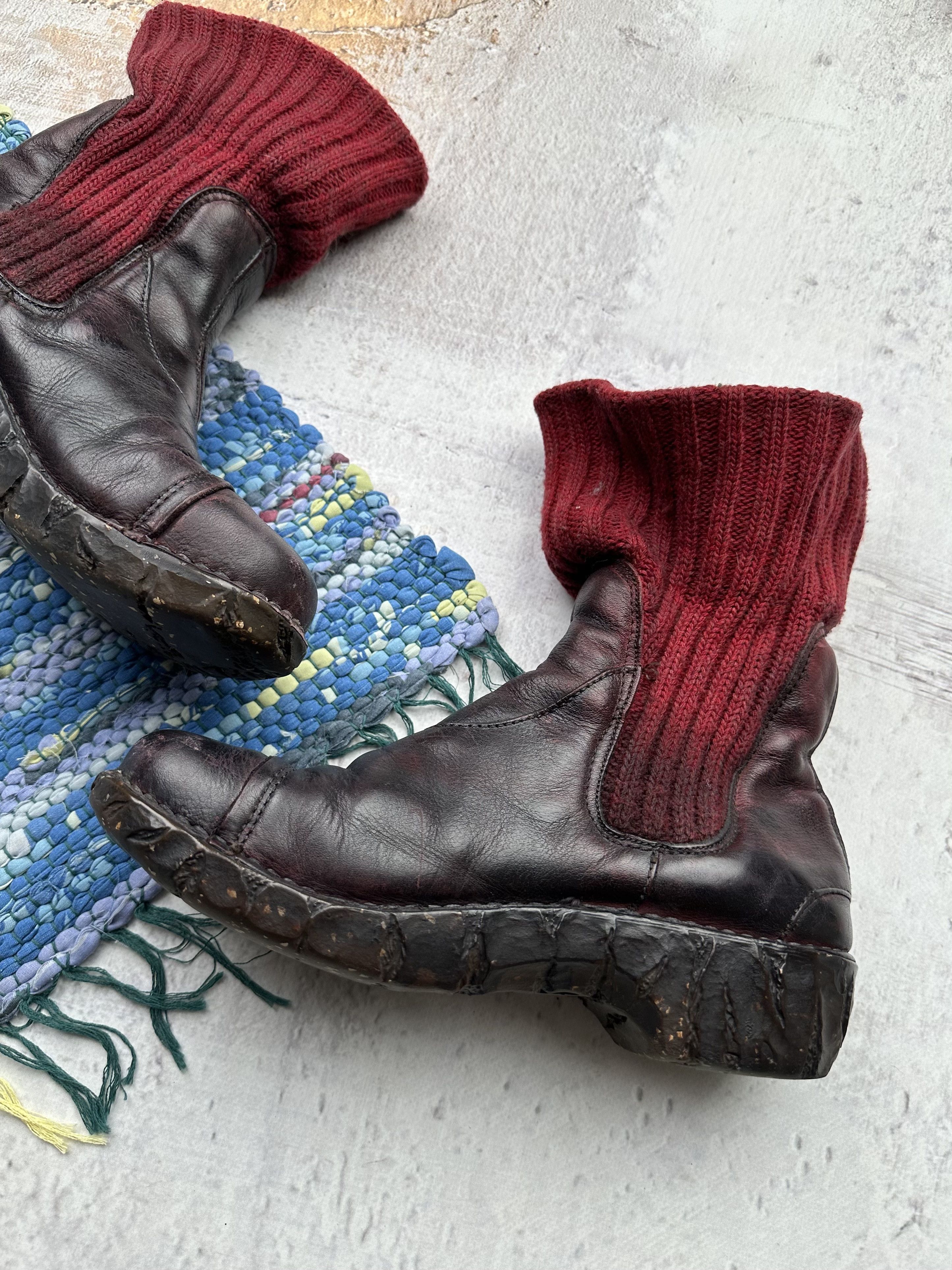 Japanese Brand Vintage Futuristic Leather Boots With Wool Toe A110D1(567) Size US 9 / IT 39 - 6 Thumbnail