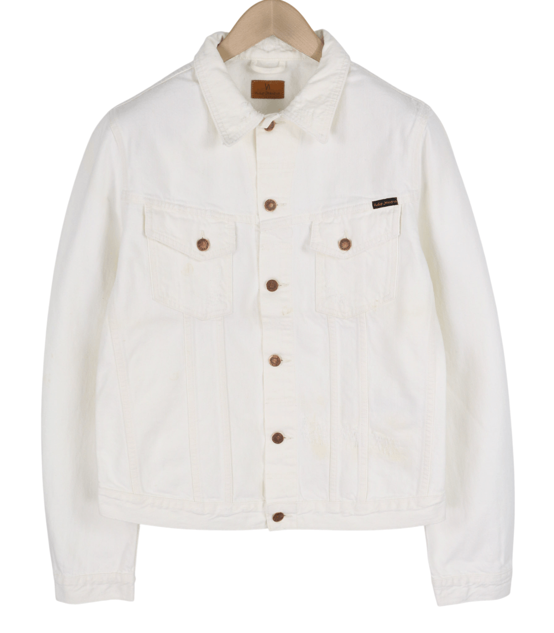 BILLY L Pitch White Worn Polo Unlined Light Jacket 82425