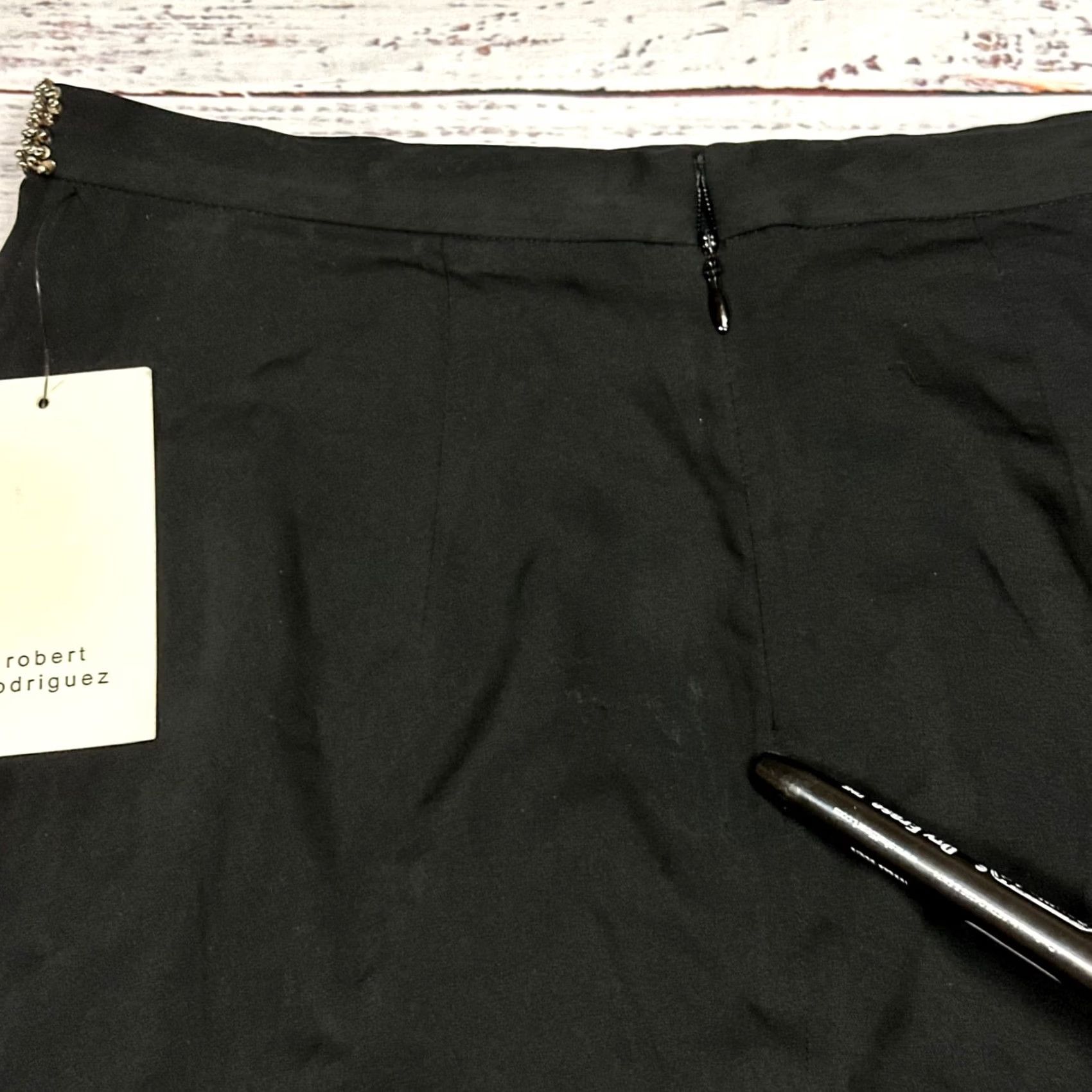 Robert Rodriguez Robert Rodriguez Womens Short Skirt Sz 2 Black Ruffle Embellished A-Line New Knitwear? Size 26" / US 2 / IT 38 - 7 Thumbnail
