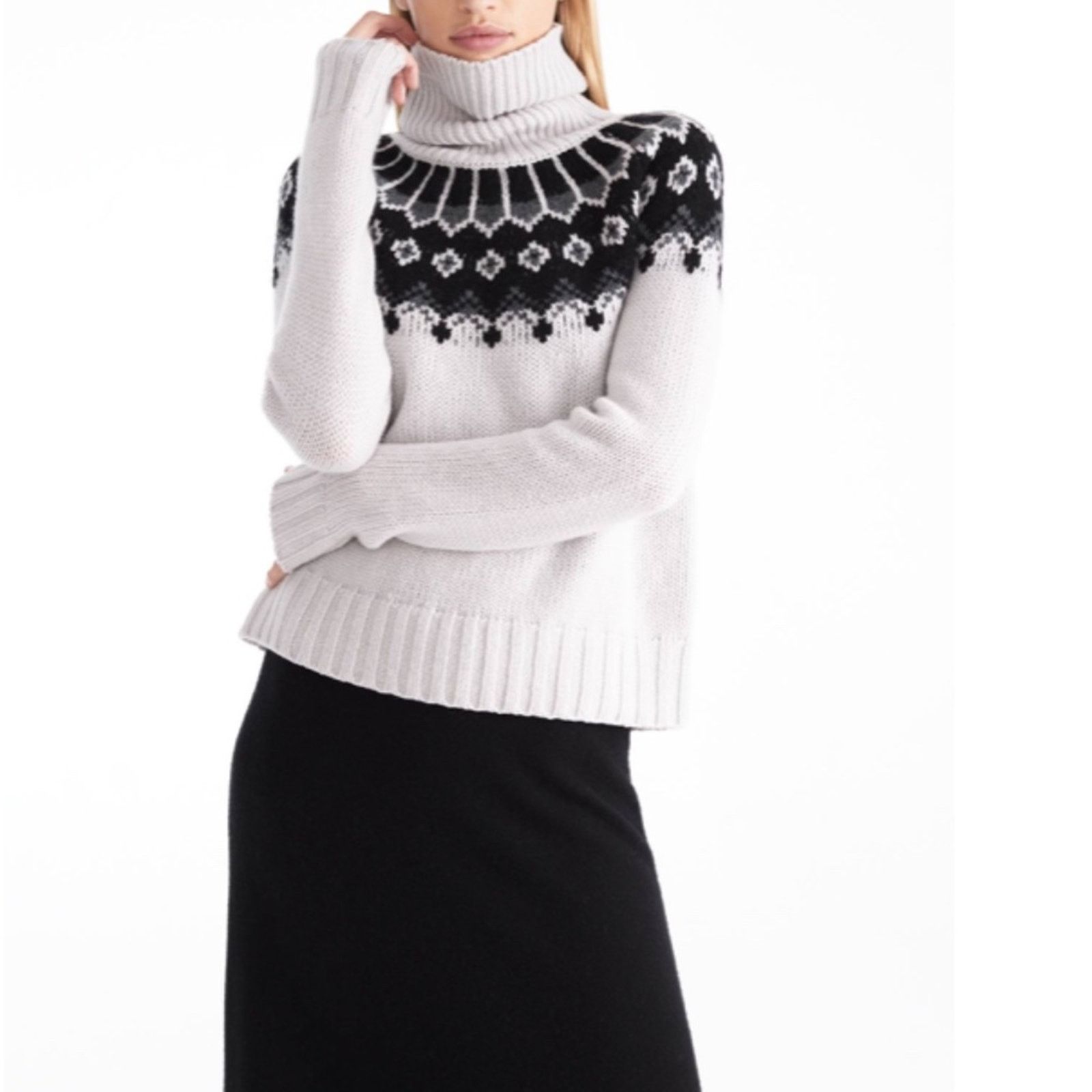 NakedCashmere JOLENE PATTERN TURTLENECK CASHMERE SWEATER NAKEDCASHMERE Size L / US 10 / IT 46 - 1 Thumbnail