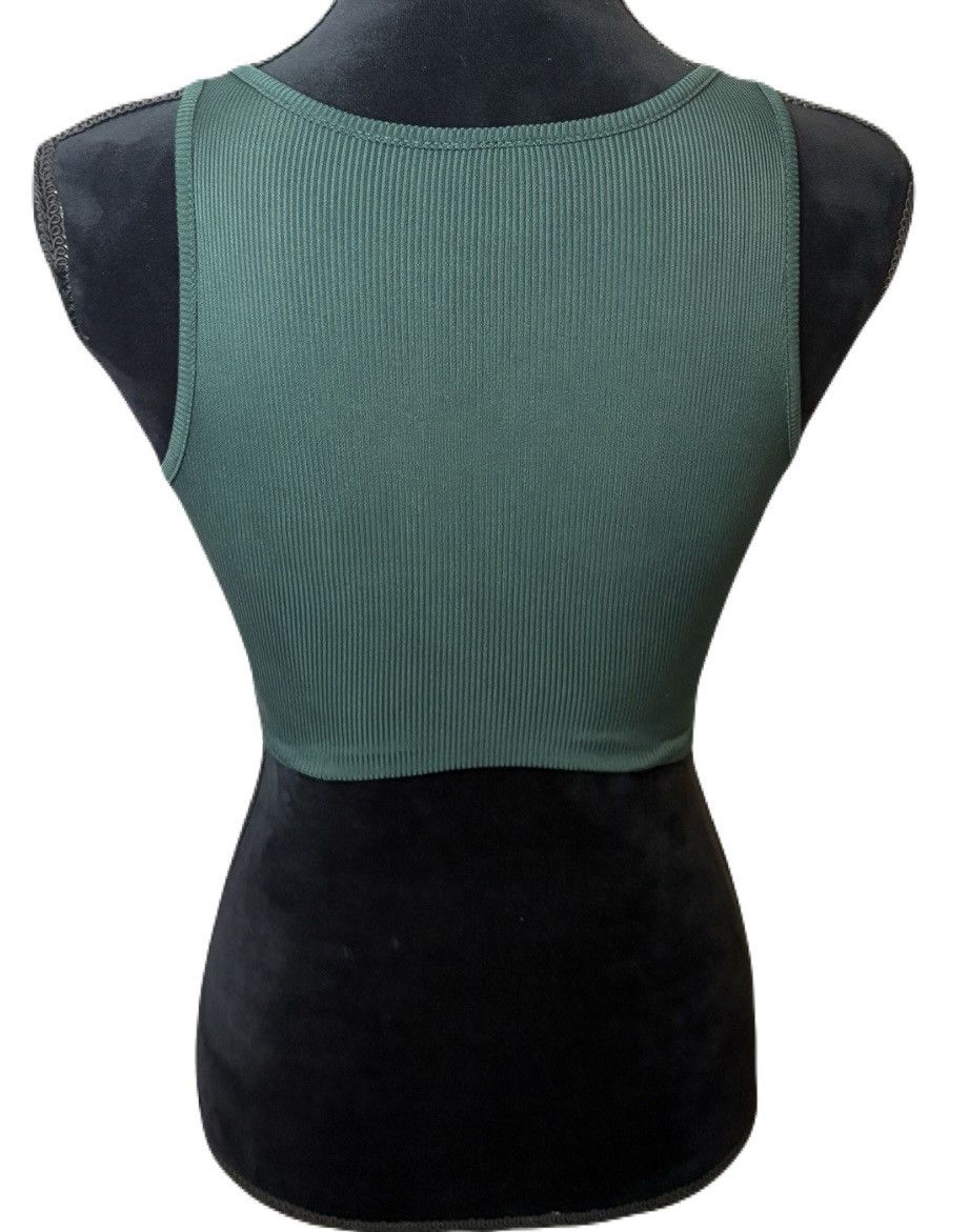 Shein (SHEIN) Green Scoop Neck Tank Top: Size XS Size XS / US 0-2 / IT 36-38 - 2 Thumbnail