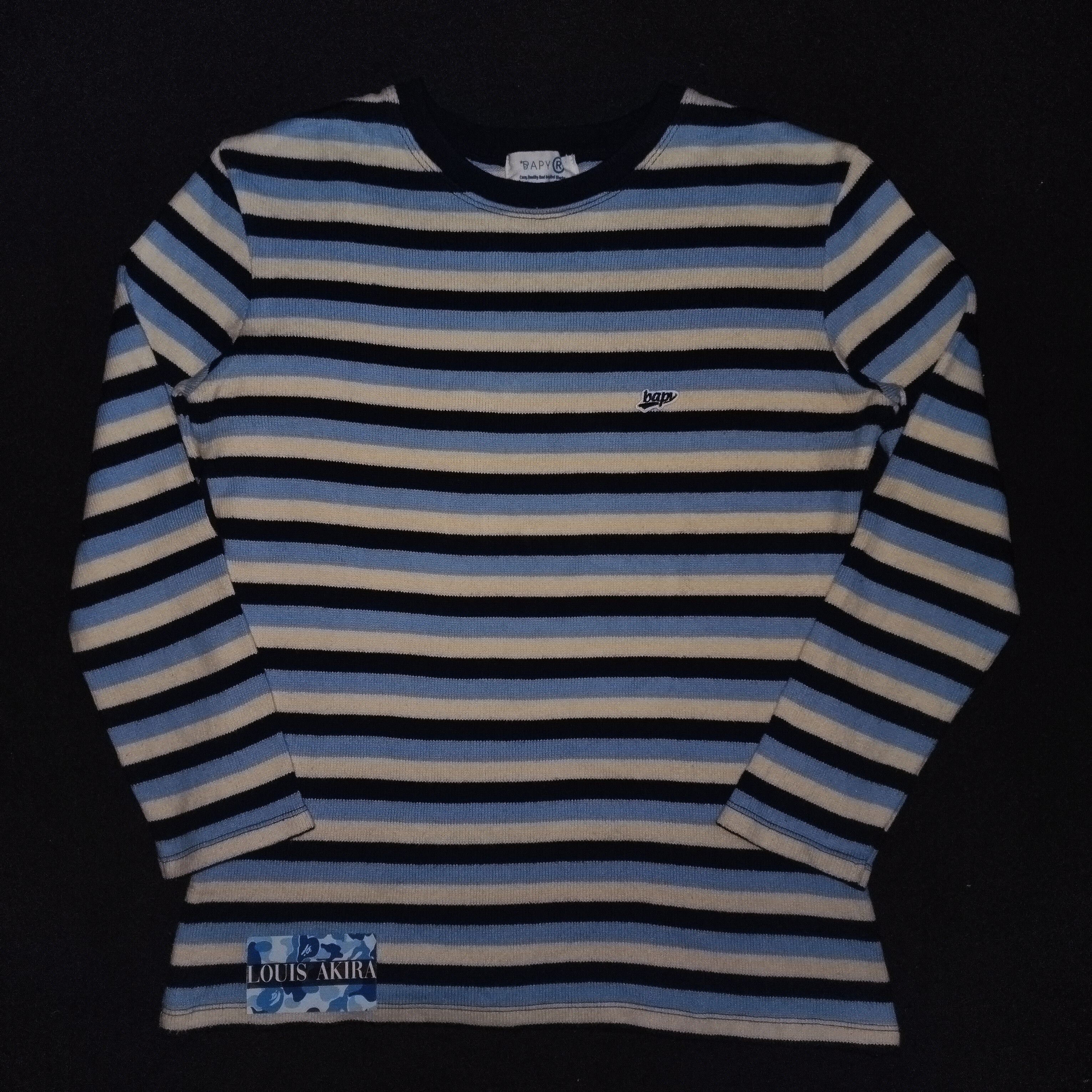 Bape Vintage BAPY by A Bathing Ape Ribbed Stripe Knit Tee Size S / US 4 / IT 40 - 1 Thumbnail