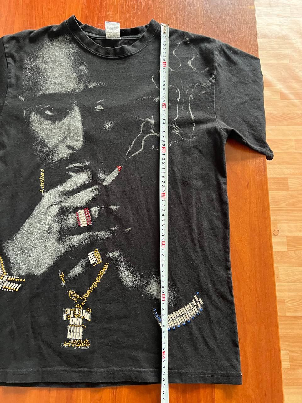 Vintage 2001 TUPAC SHAKUR RAP TEE NEO FACE RHINESTONES GRAPHIC TSHIR Size US M / EU 48-50 / 2 - 11 Thumbnail