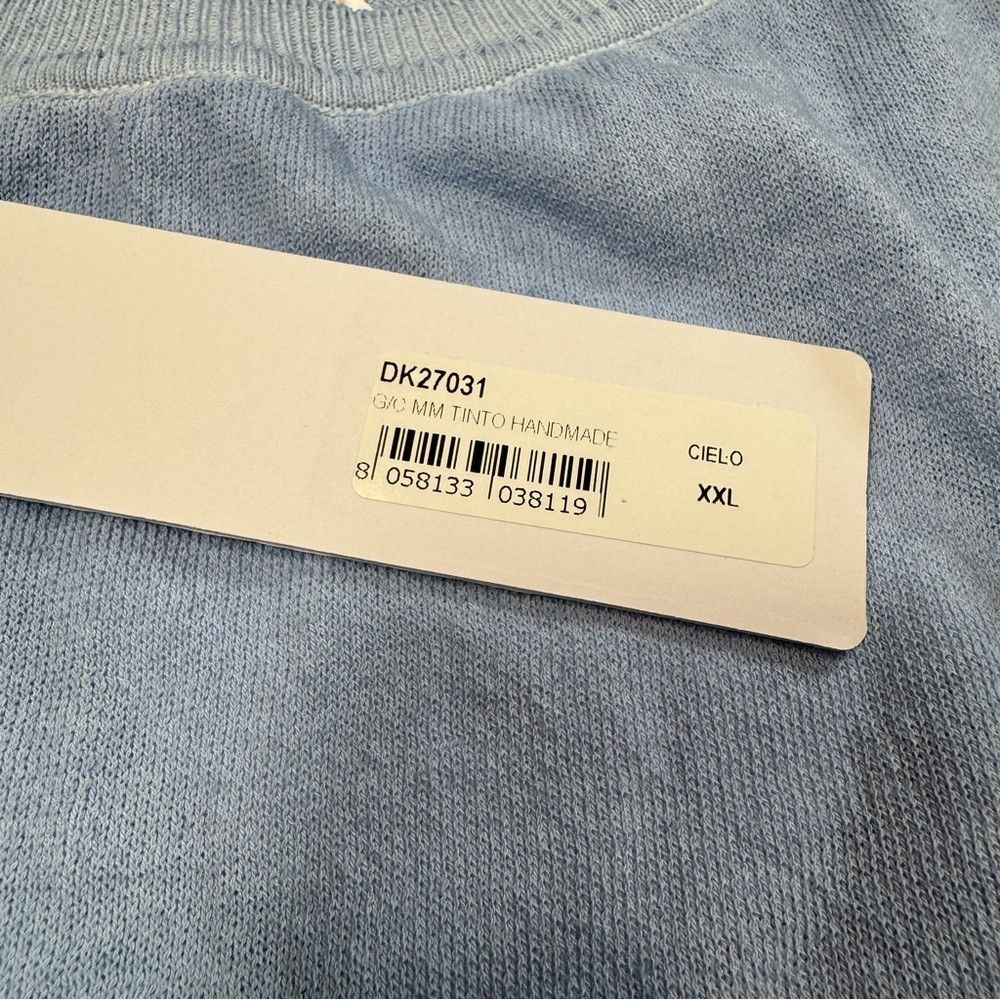 Other NWT New Diktat Sky Blue Knit Short Sleeve Cotton Top Made I Size US XL / EU 56 / 4 - 9 Thumbnail