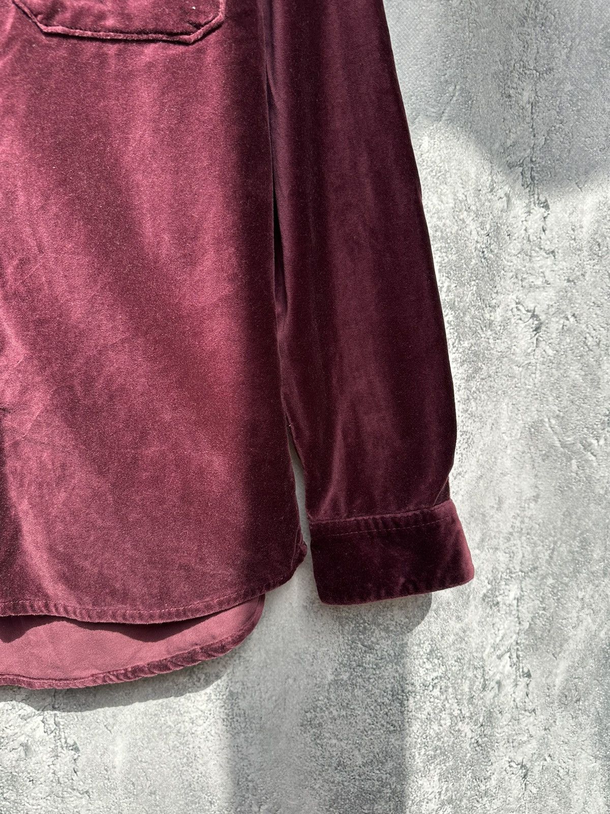 H&M H&M Velour Button Up Shirt Long Sleeve Old Money Burgundy Size US S / EU 44-46 / 1 - 9 Thumbnail