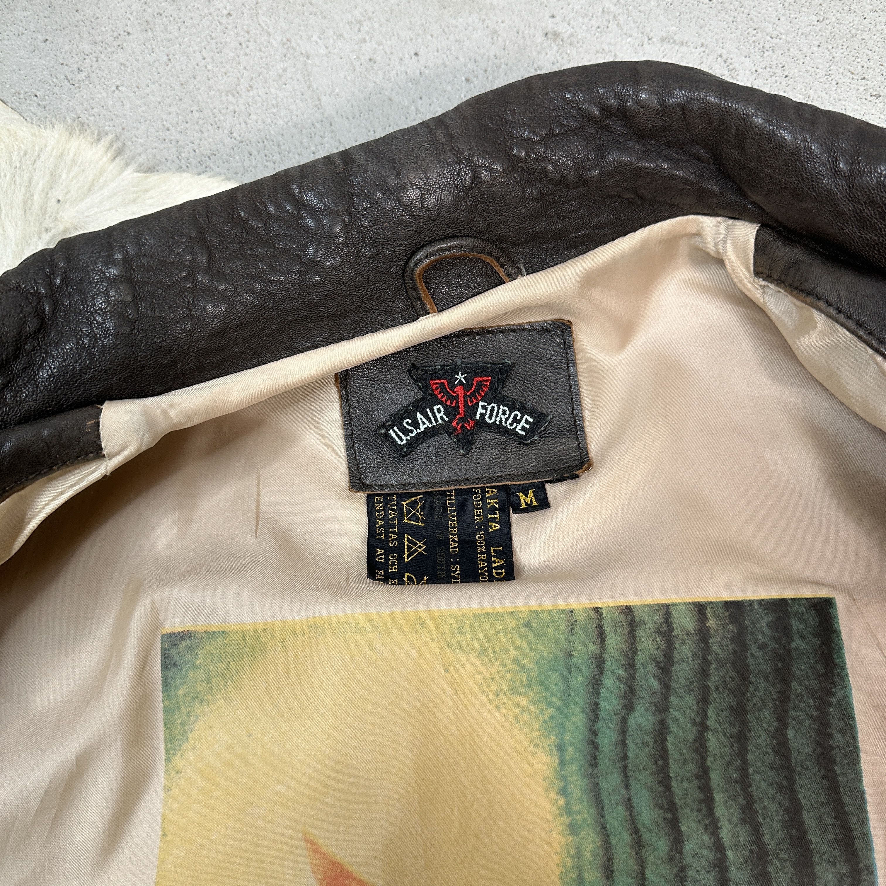 Vintage Vintage US Air Force Pinup Girl Leather Jacket Size US M / EU 48-50 / 2 - 7 Thumbnail