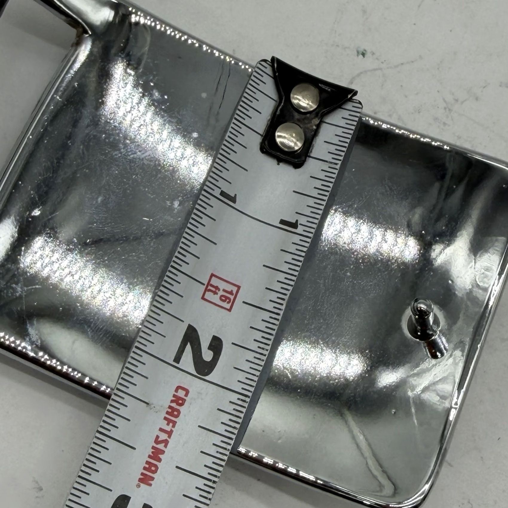 Vintage VINTAGE Silver Tone Hammer Rectangle Belt Buckle Textured Minimalist Western Buckle Men Belt Buckle Silver Alloy Size ONE SIZE - 4 Thumbnail