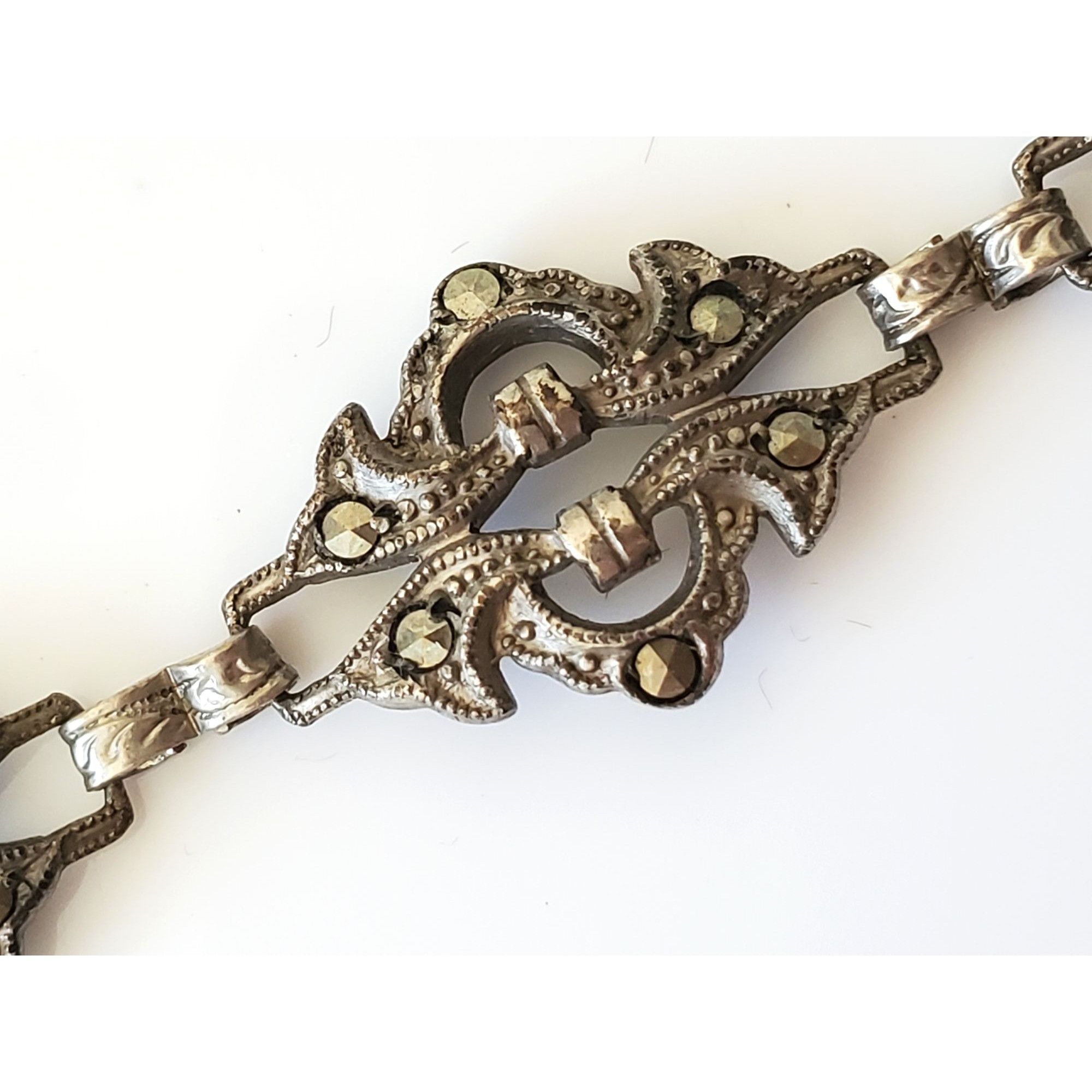 Other Vintage Sterling Silver Marcasite Bracelet Project Size ONE SIZE - 4 Thumbnail