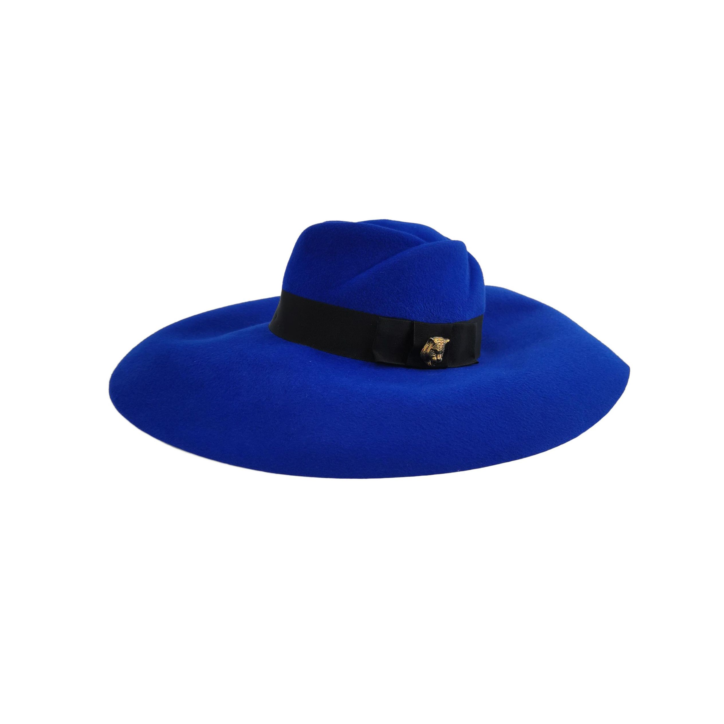 Gucci Gucci Blue Rabbit Fur Wide Brim Hat Size M Size ONE SIZE - 1 Thumbnail