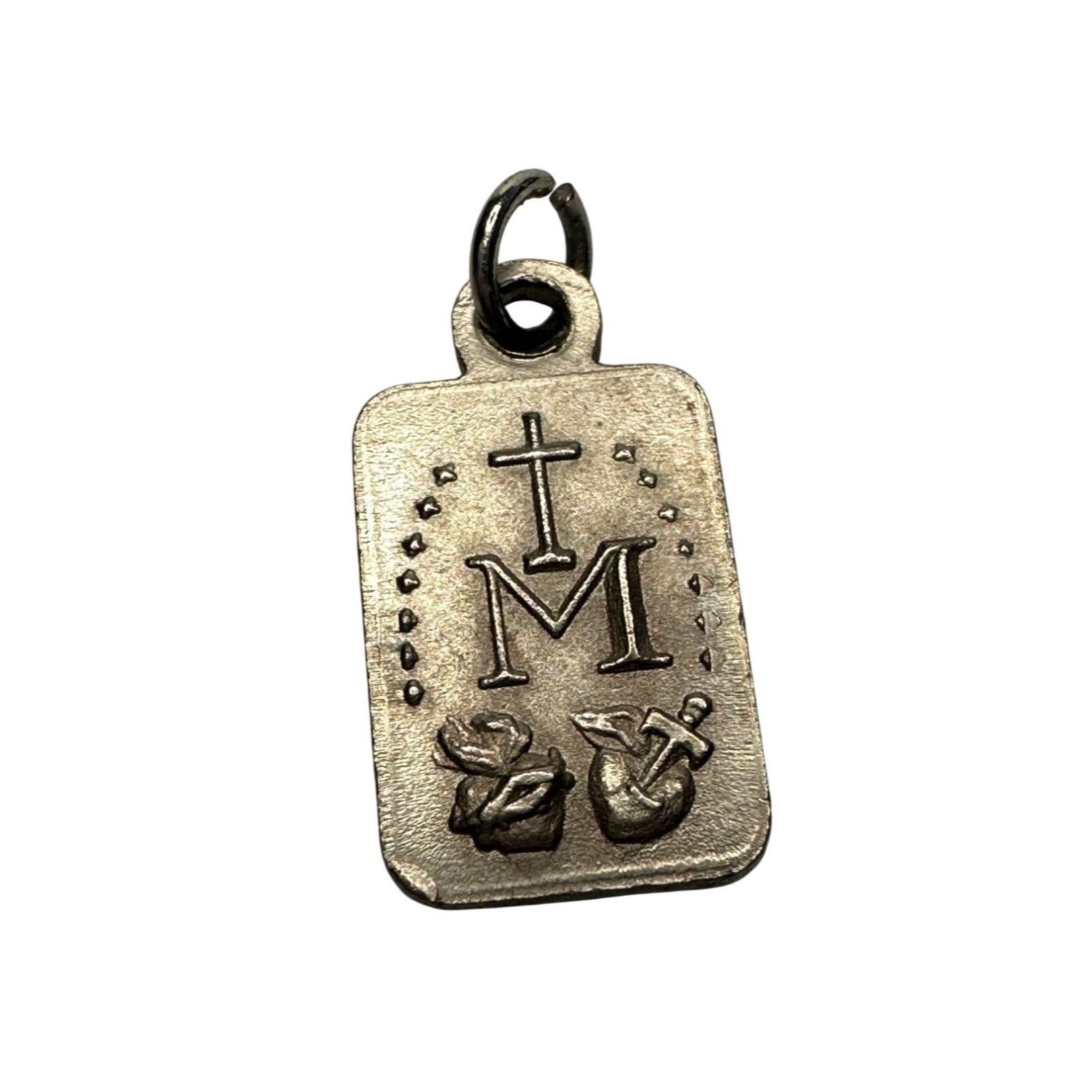 Other Vintage Religious Medal Silver Tone Pendant ''Our Lady Of Me Size ONE SIZE - 3 Thumbnail