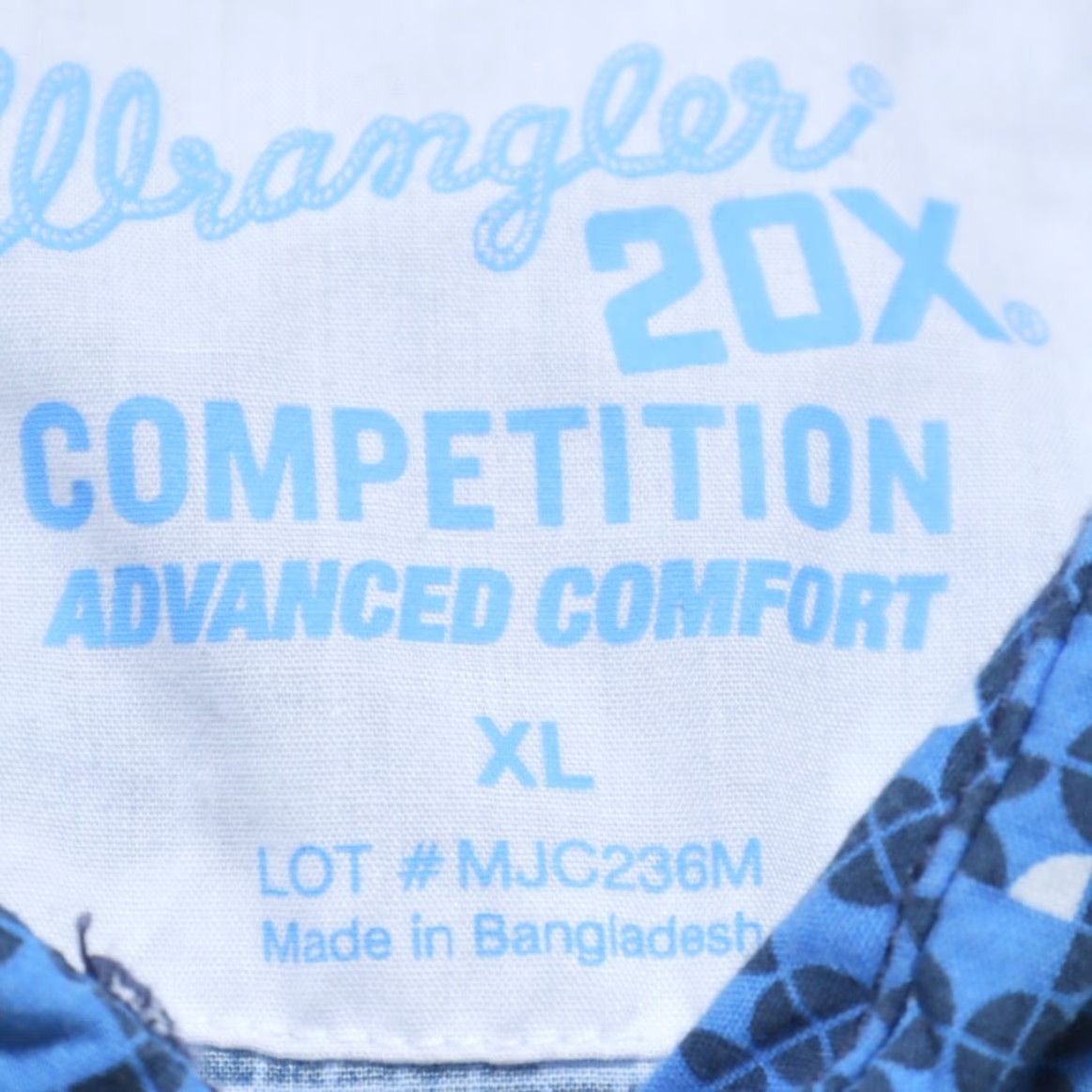Wrangler Wrangler 20X Competition Snap Stretch Cotton Long Sleeve Button Up Shirt Blue Men's XL Shirt Size US XL / EU 56 / 4 - 5 Thumbnail