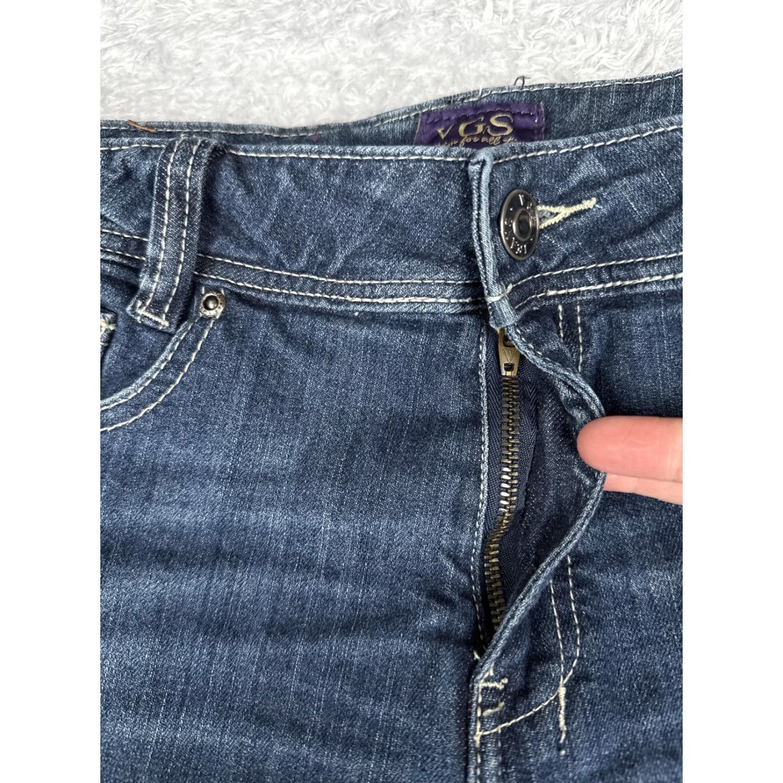Denime VGS Jeans Womens 10 Blue Straight Adult Regular Denim Pockets Embroidered 5-Pocket Rise Mid 32in Inseam Size 32" / US 10 / IT 46 - 5 Thumbnail