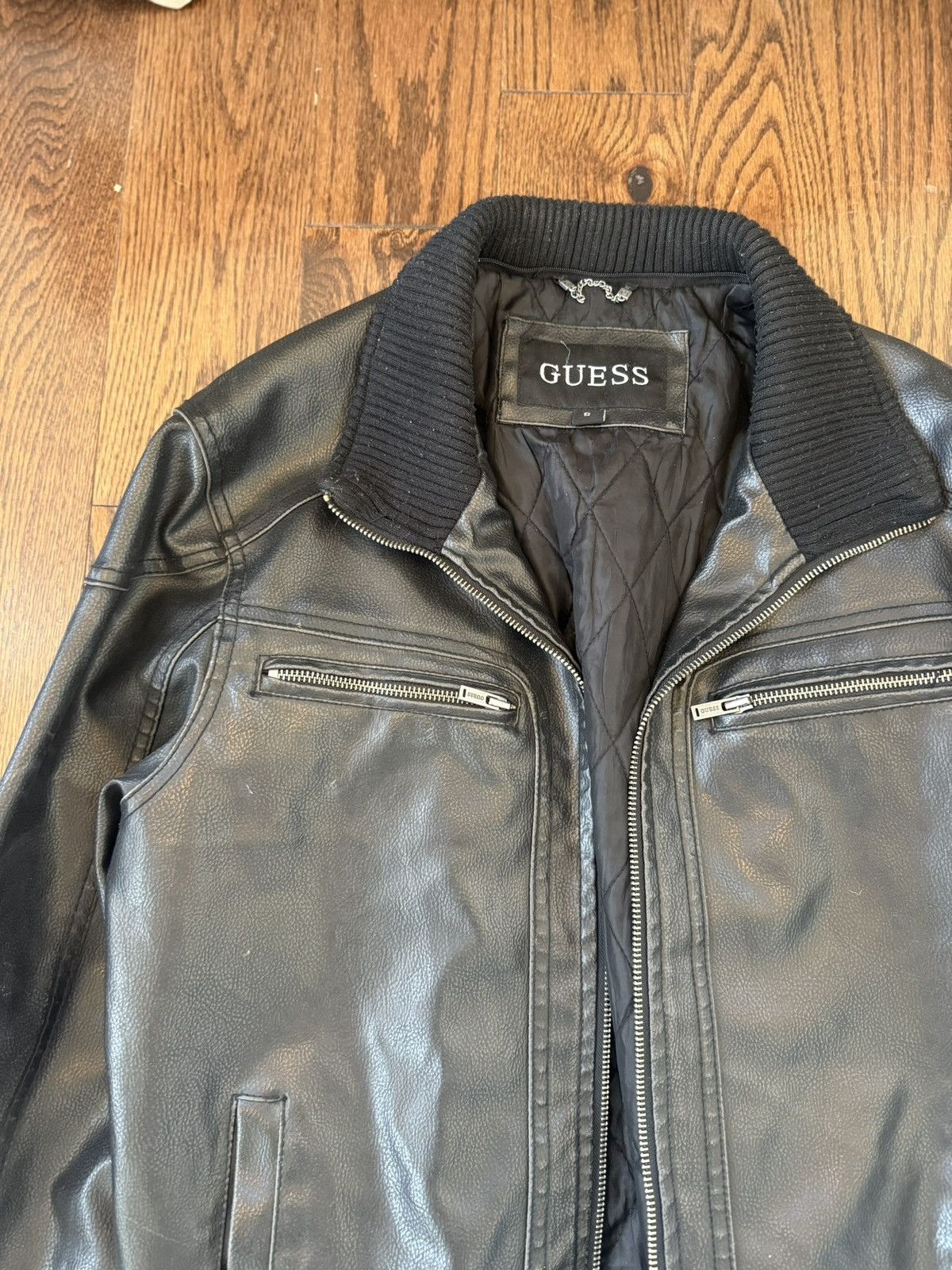 Guess Vintage Black Guess Leather Jacket Size US S / EU 44-46 / 1 - 2 Thumbnail