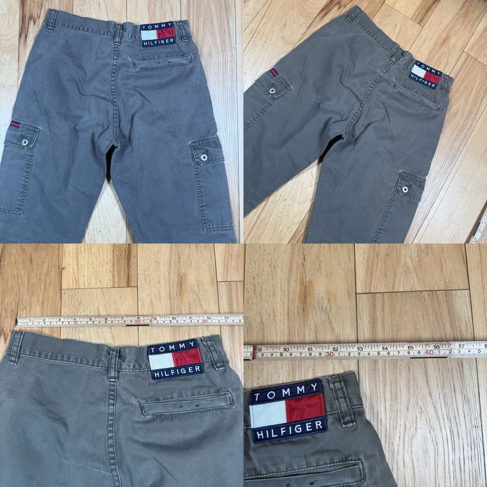 Tommy Hilfiger VINTAGE Tommy Hilfiger Cargo Pants Men 36 Regular Green 30in Inseam Straight Relaxed Adjustable Waist Size 25" / US 0 / IT 36 - 8 Thumbnail