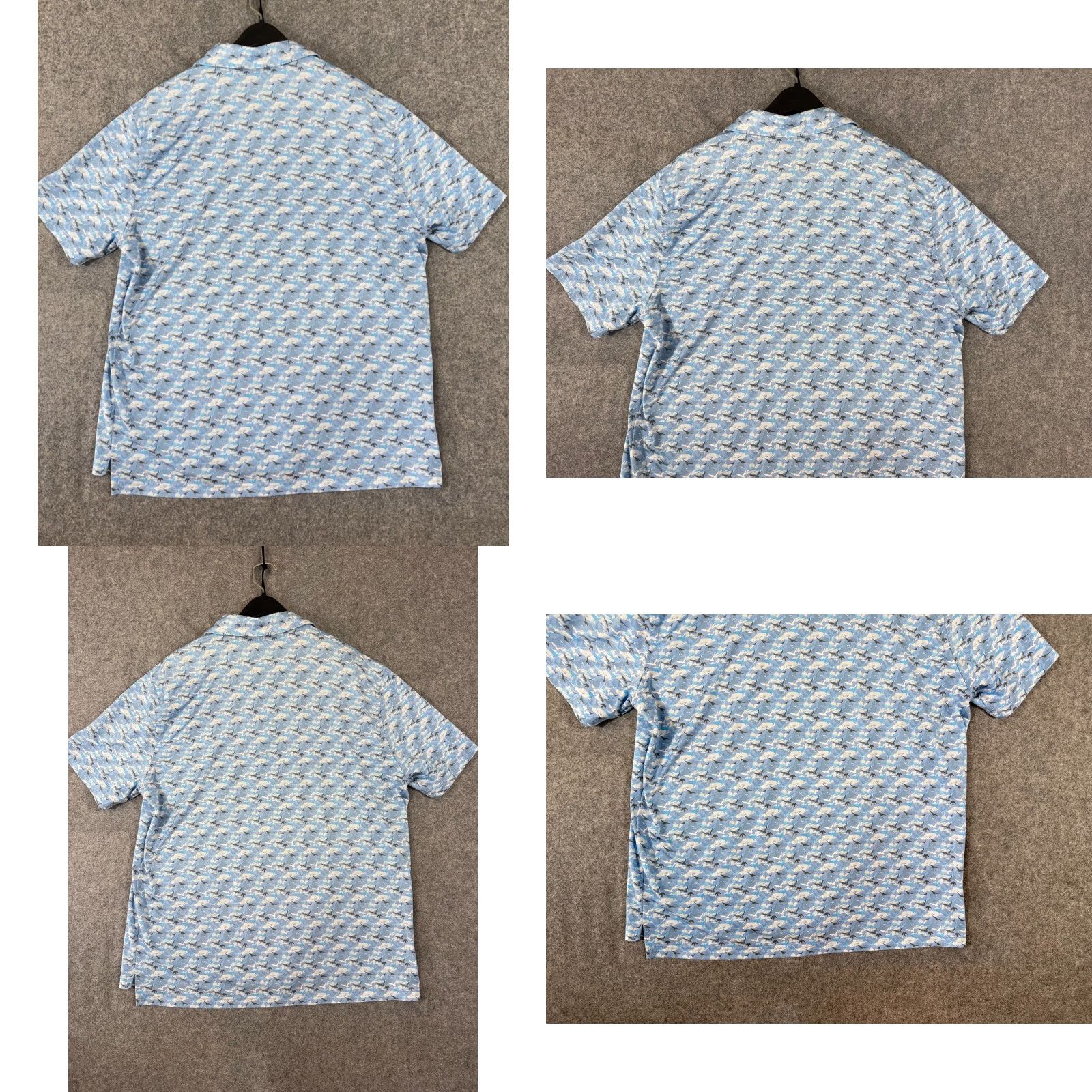 Vintage 1764 Golf Polo Shirt Mens XL Blue Birds Print Short Sleeve Stretch Performance Shirt Polo Size US XL / EU 56 / 4 - 8 Thumbnail