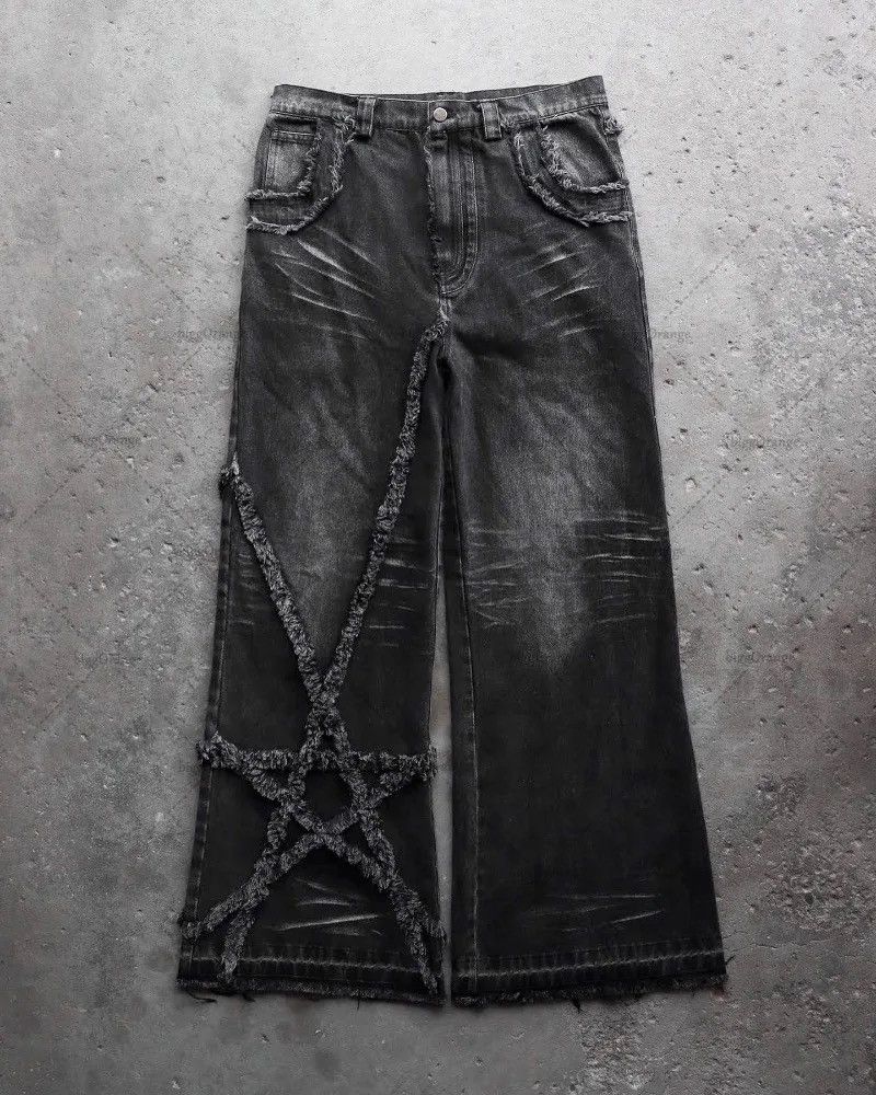 High Street retro stars furred jeans