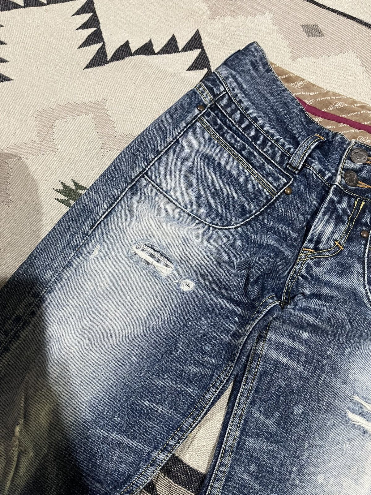 If Six Was Nine 2000s IF SIX WAS NINE STYLE MUDWASH FLARE DENIM JEANS Size 26" / US 2 / IT 38 - 9 Thumbnail