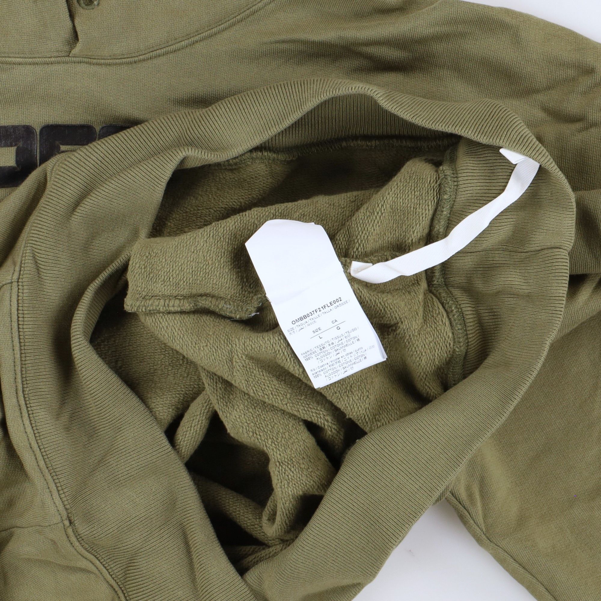 Off-White Green Rubber Arrow Font Logo Oversized Hoodie Size US L / EU 52-54 / 3 - 6 Thumbnail