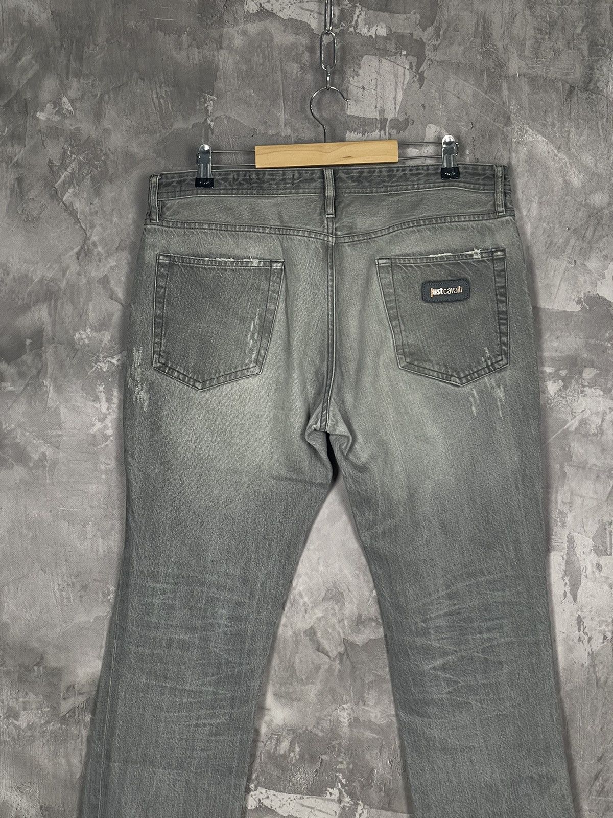 Just Cavalli × Vintage 00s Just Cavalli Vintage Y2K Glamour Retro Denim Pants Size US 33 - 3 Thumbnail