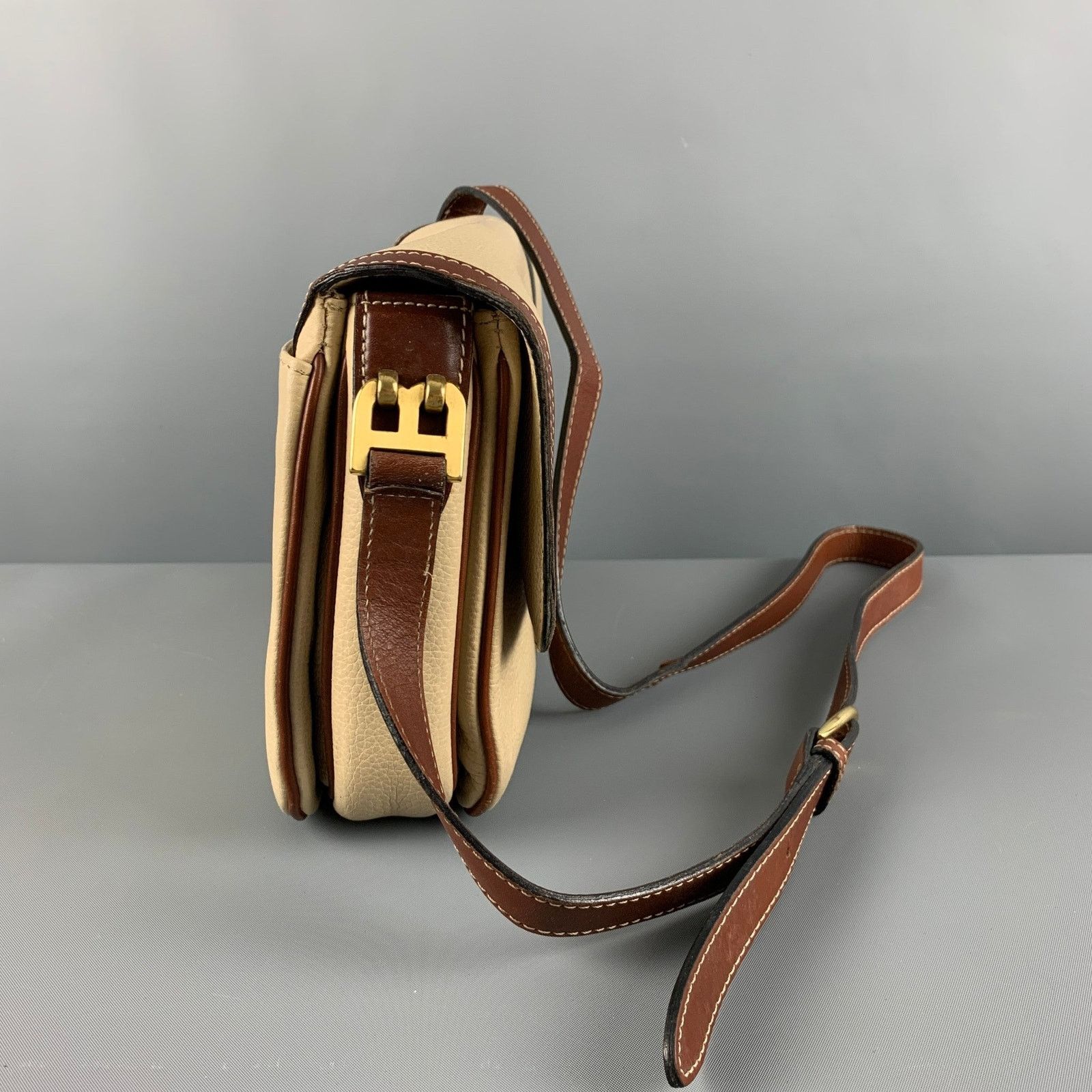 Bally BALLY Cream Brown Pebble Grain Leather Cross Body Handbag Size ONE SIZE - 3 Thumbnail