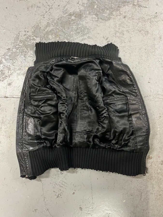 Dolce & Gabbana 2000s Dolce & Gabbana Multi-Zip Destroyed Black Leather Jacket Size US M / EU 48-50 / 2 - 8 Thumbnail