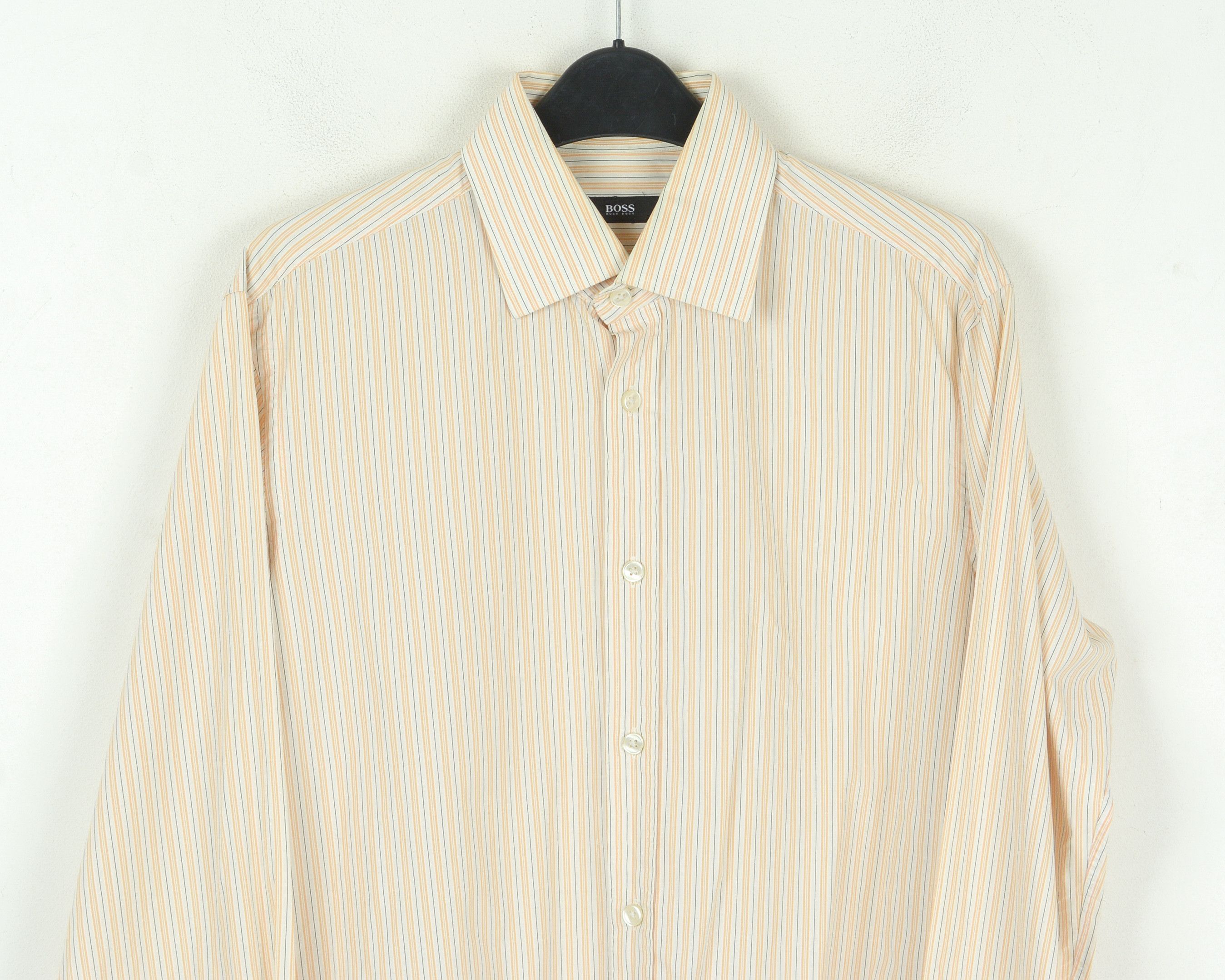 Hugo Boss 15 1/2 Size 39 Formal Shirt Long Sleeve Pinstriped Striped Size 38R - 3 Thumbnail