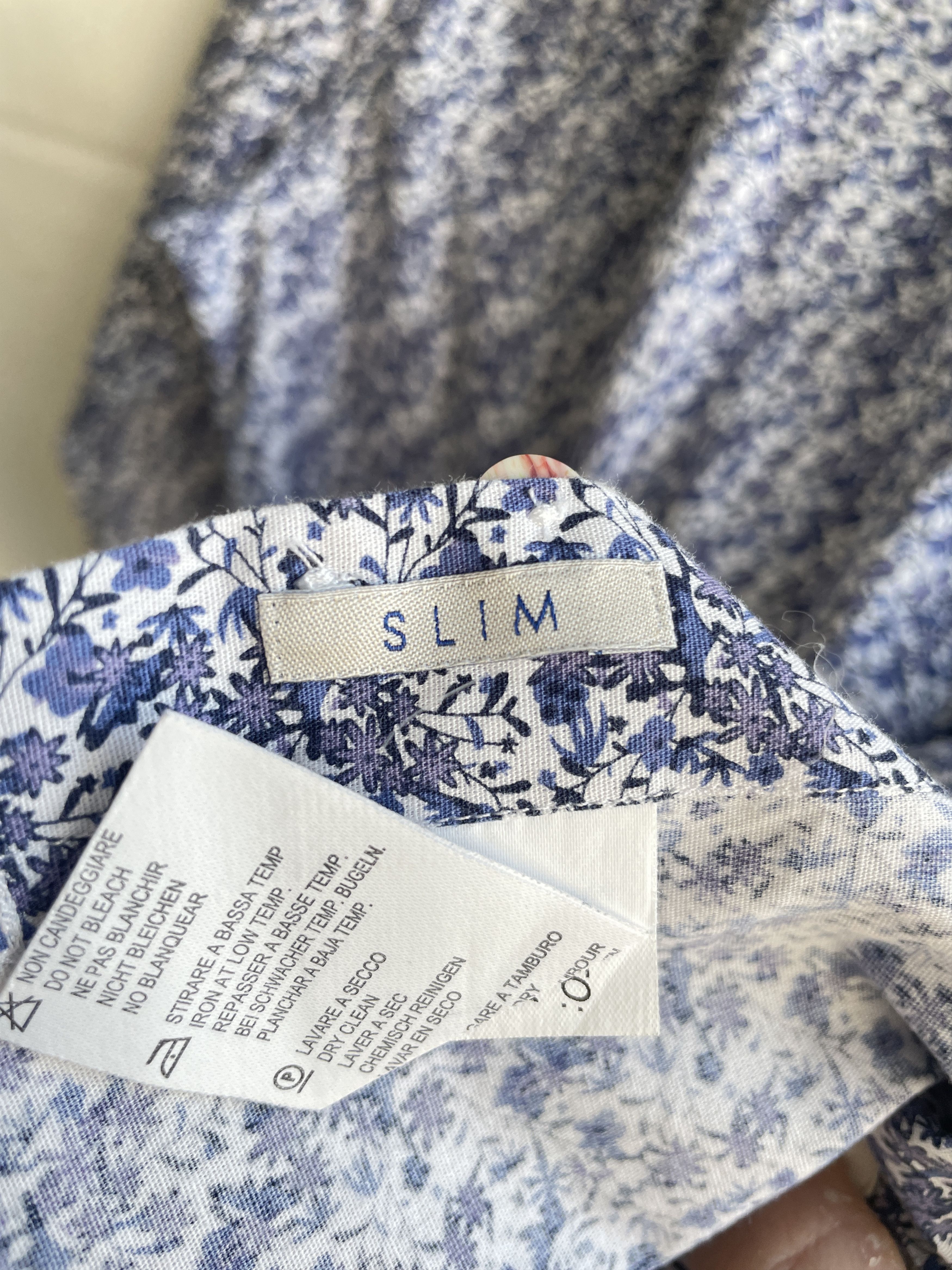 Tintoria Mattei Tintoria Mattei 954 Floral Slim Cotton Spread Collar Shirt Size 42R - 9 Thumbnail